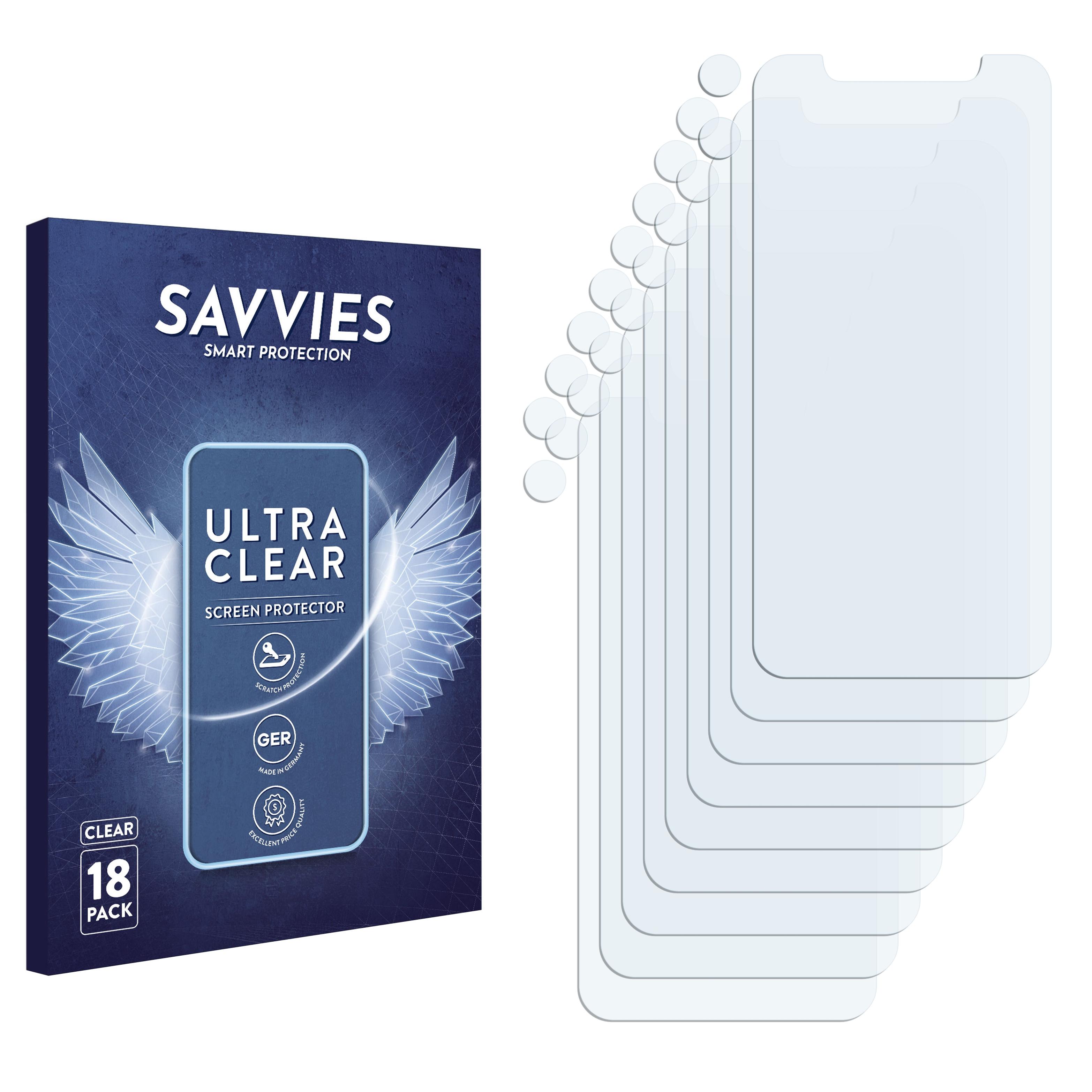 SAVVIES Apple 11) 18x klare iPhone Schutzfolie(für