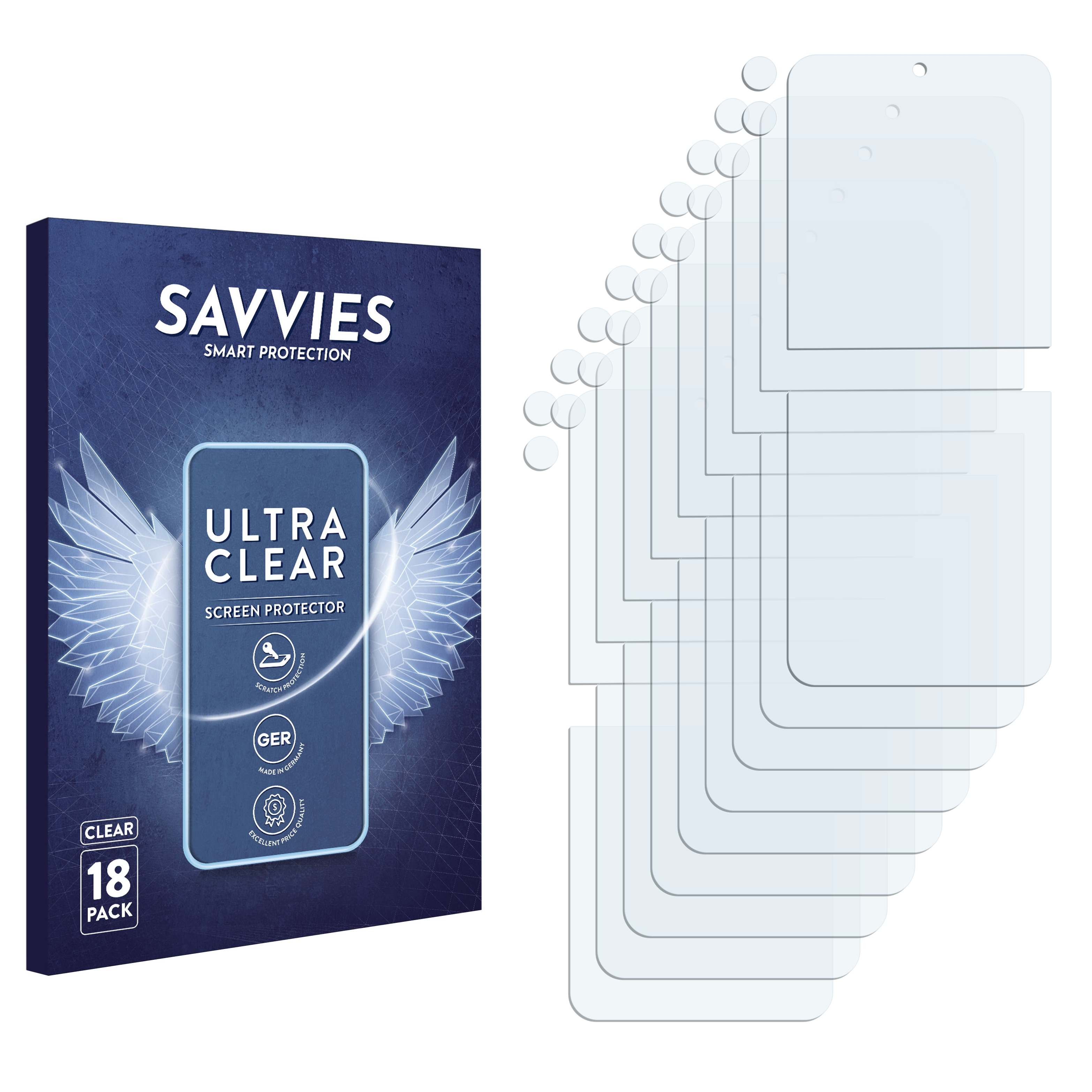 SAVVIES 18x klare 4) Flip Samsung Z Galaxy Schutzfolie(für