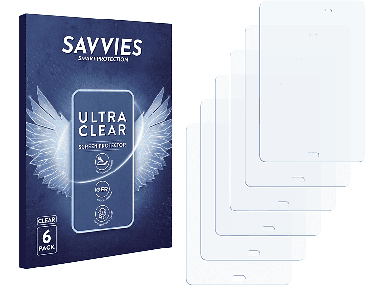 SAVVIES 6x klare Schutzfolie(für Samsung Galaxy Tab A 8.0)