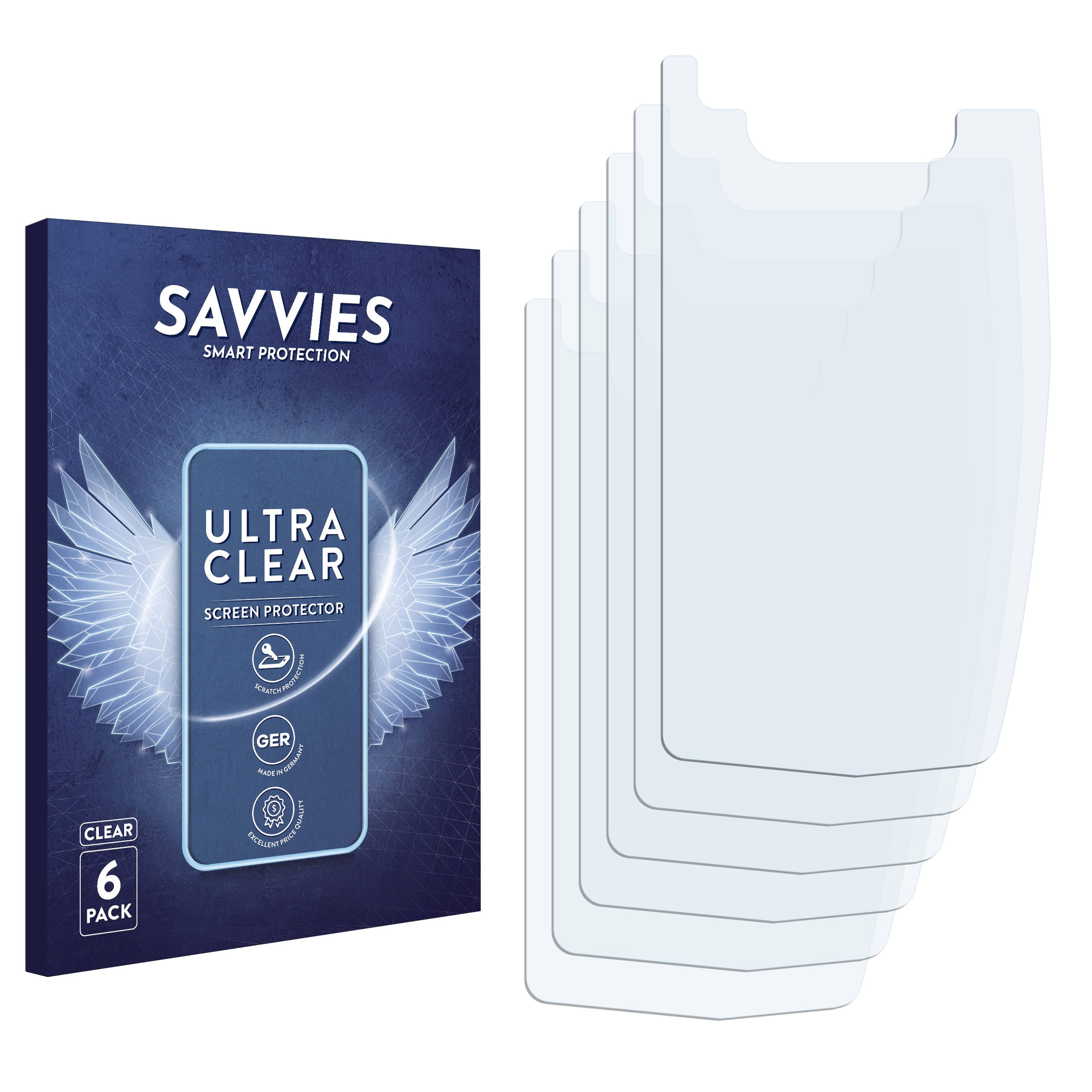 SAVVIES 6x klare Schutzfolie(für Sanwa / MT 5) 44 MT