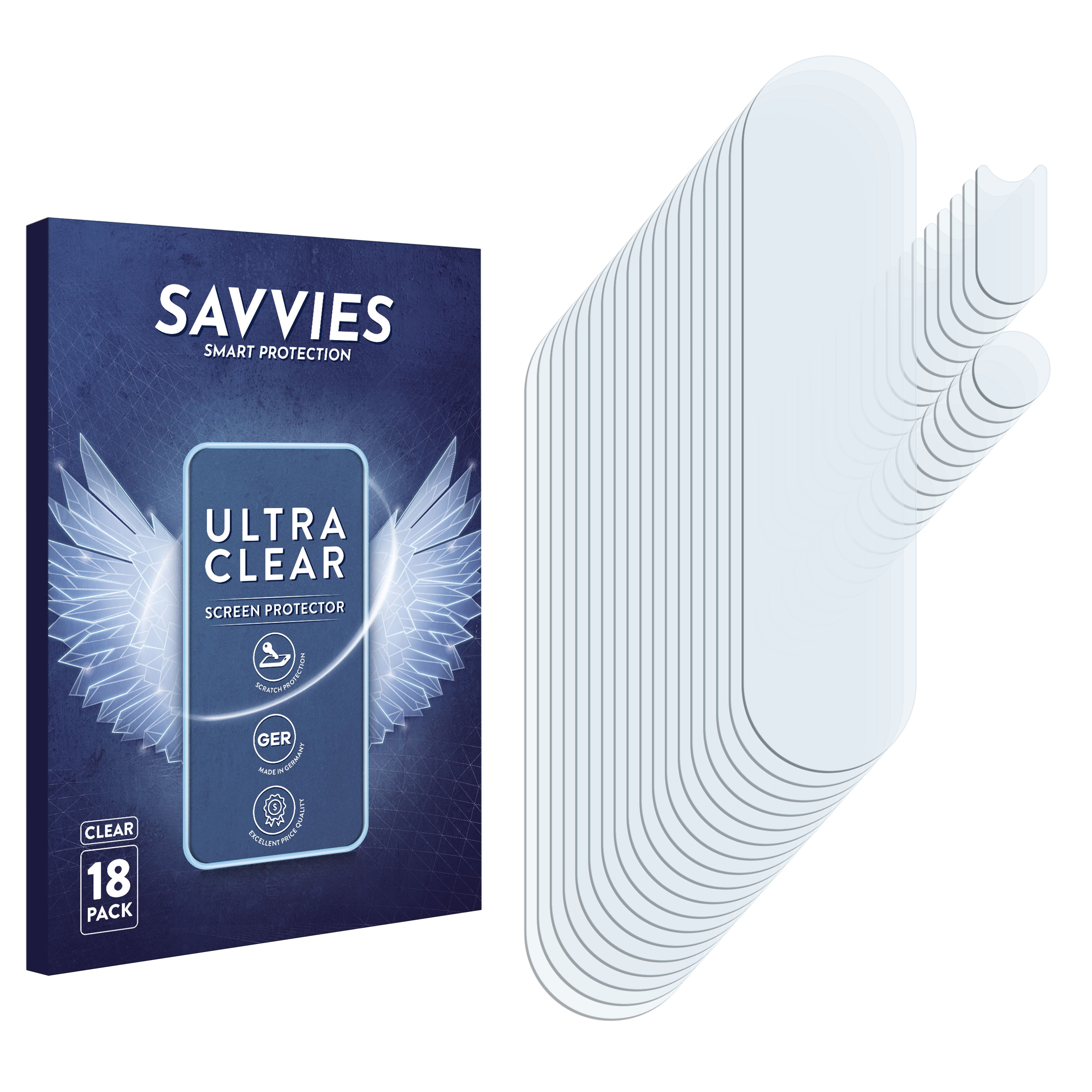 SAVVIES 18x klare Schutzfolie(für Huawei P30 Pro)