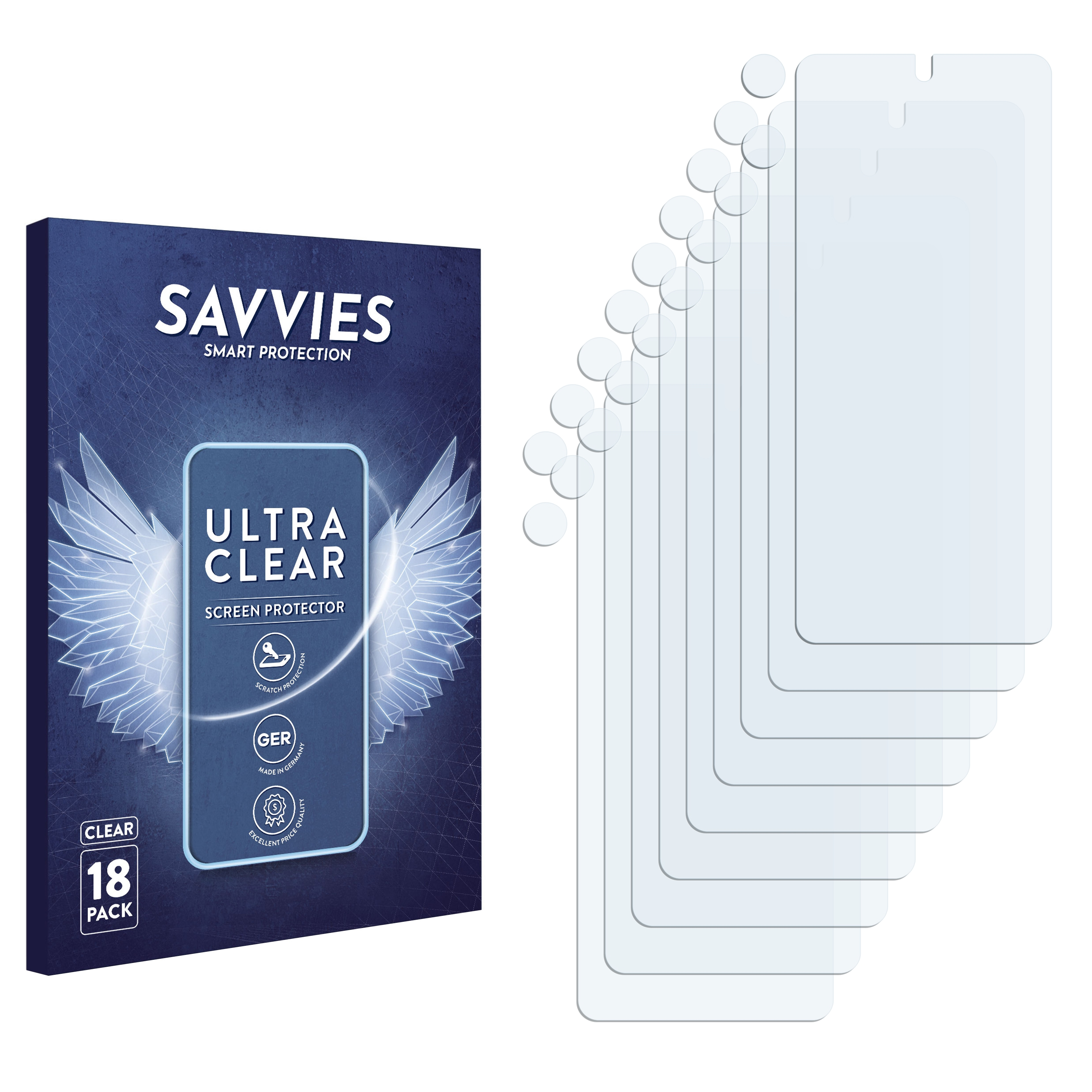 SAVVIES 18x klare Schutzfolie(für Xiaomi X4 Poco GT)