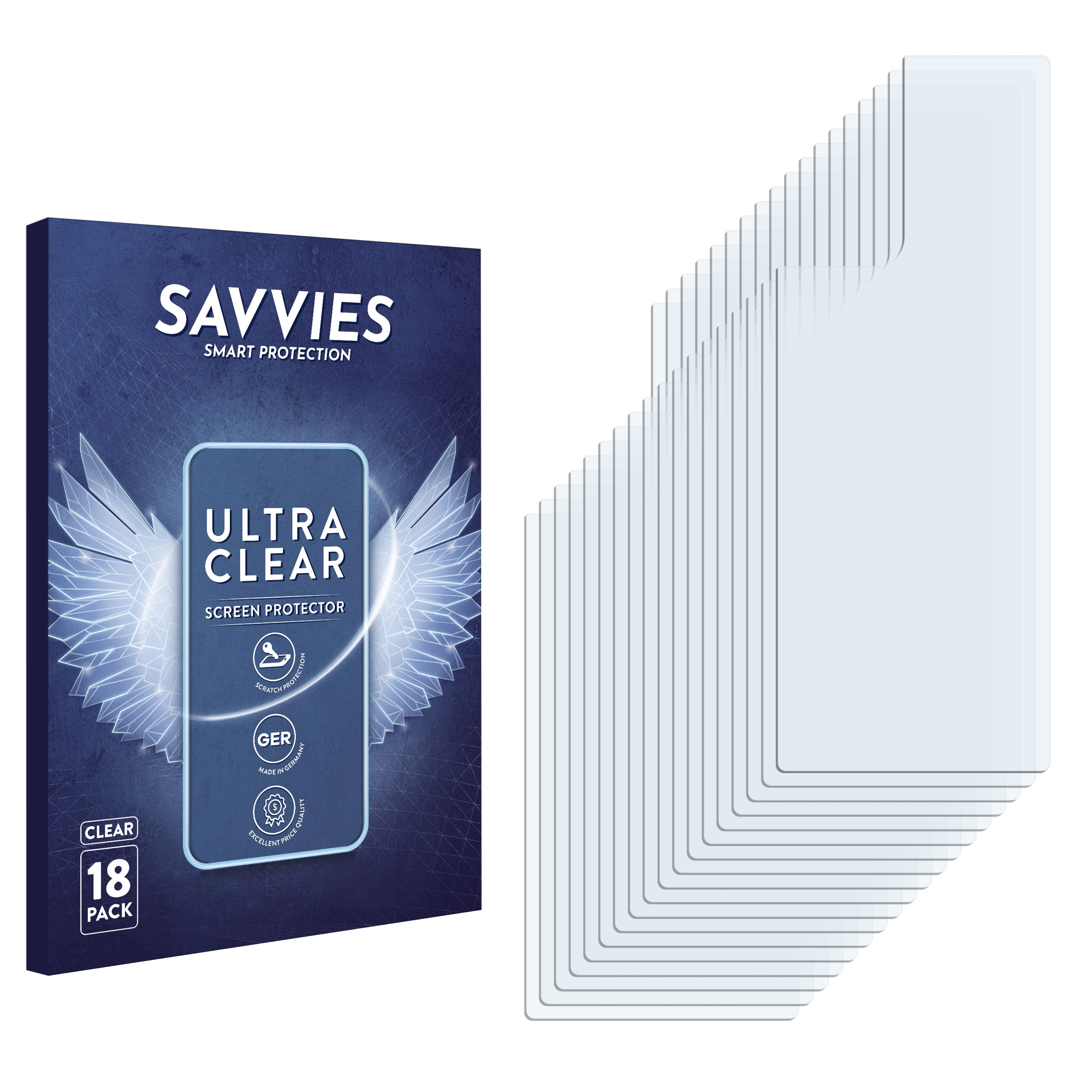 SAVVIES 18x klare Schutzfolie(für Wing) LG