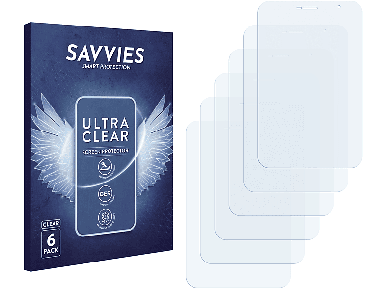 SAVVIES 6x klare Schutzfolie(für Samsung Galaxy Tab 7.0 Plus P6210)