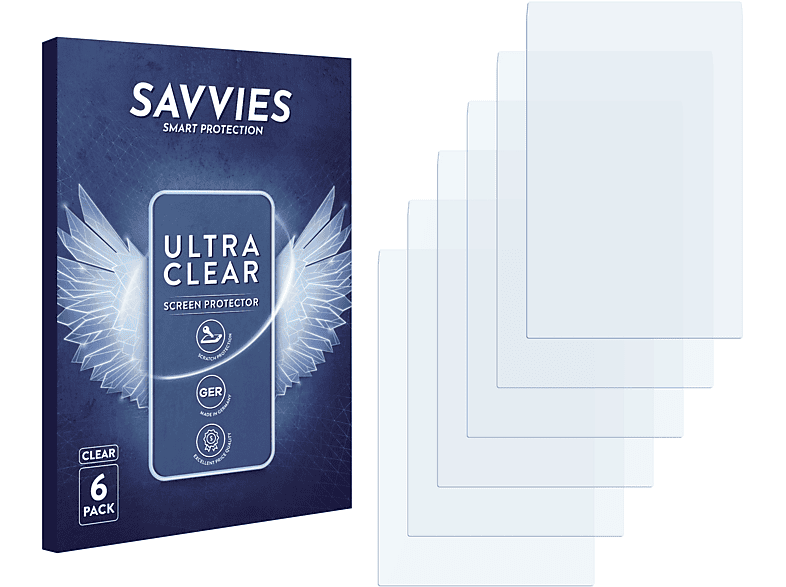 SAVVIES 6x klare Schutzfolie(für X2G) Touchlet