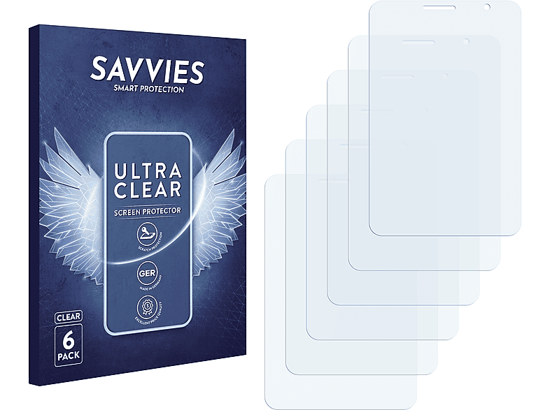 6x SAVVIES Schutzfolie(für Galaxy Tab GT-P3100) Samsung klare