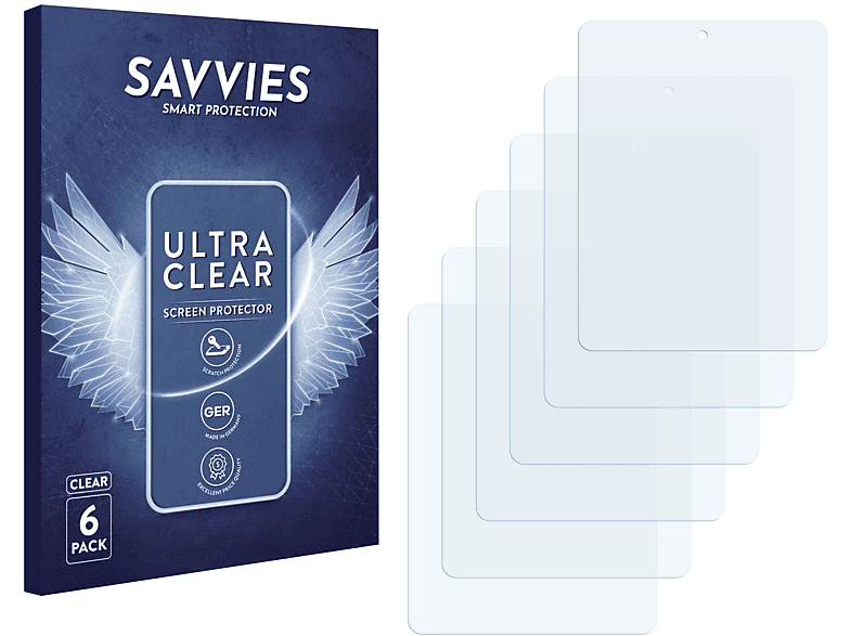 SAVVIES 6x klare Schutzfolie(für Prestigio MultiPad 5080C Pro PMP5080CPRO)