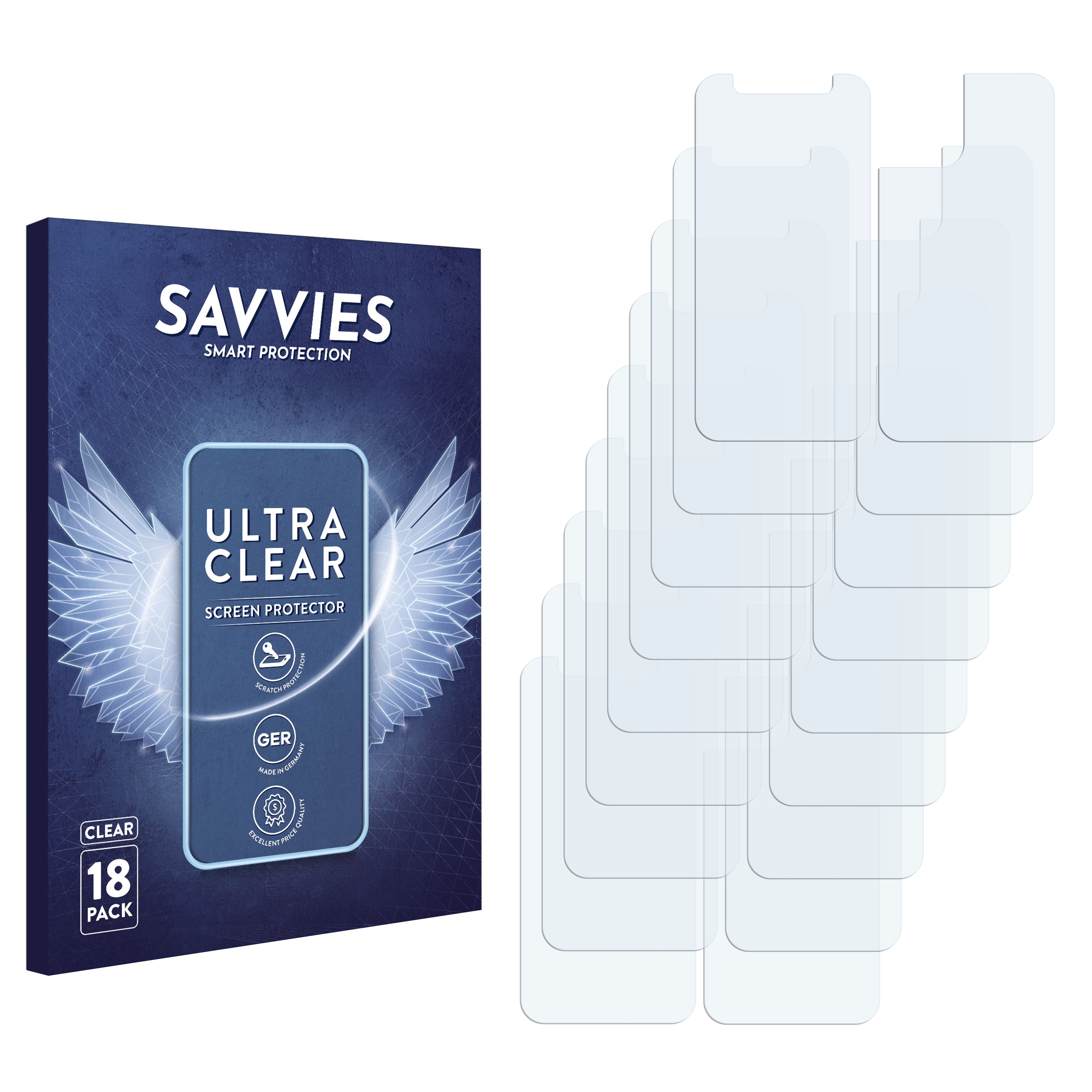 Apple iPhone mini) SAVVIES 18x 12 klare Schutzfolie(für
