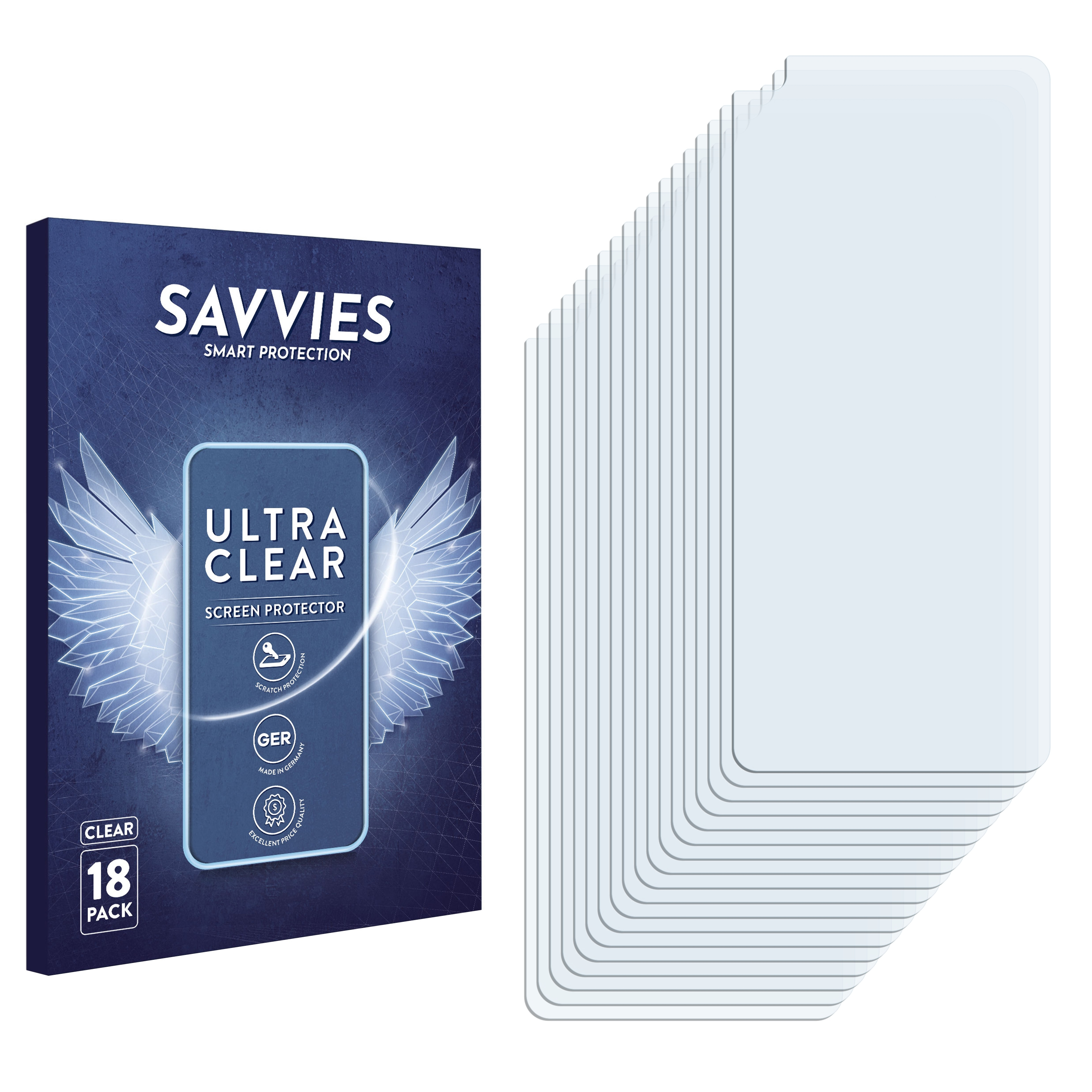 SAVVIES X50) klare 18x Vivo Schutzfolie(für