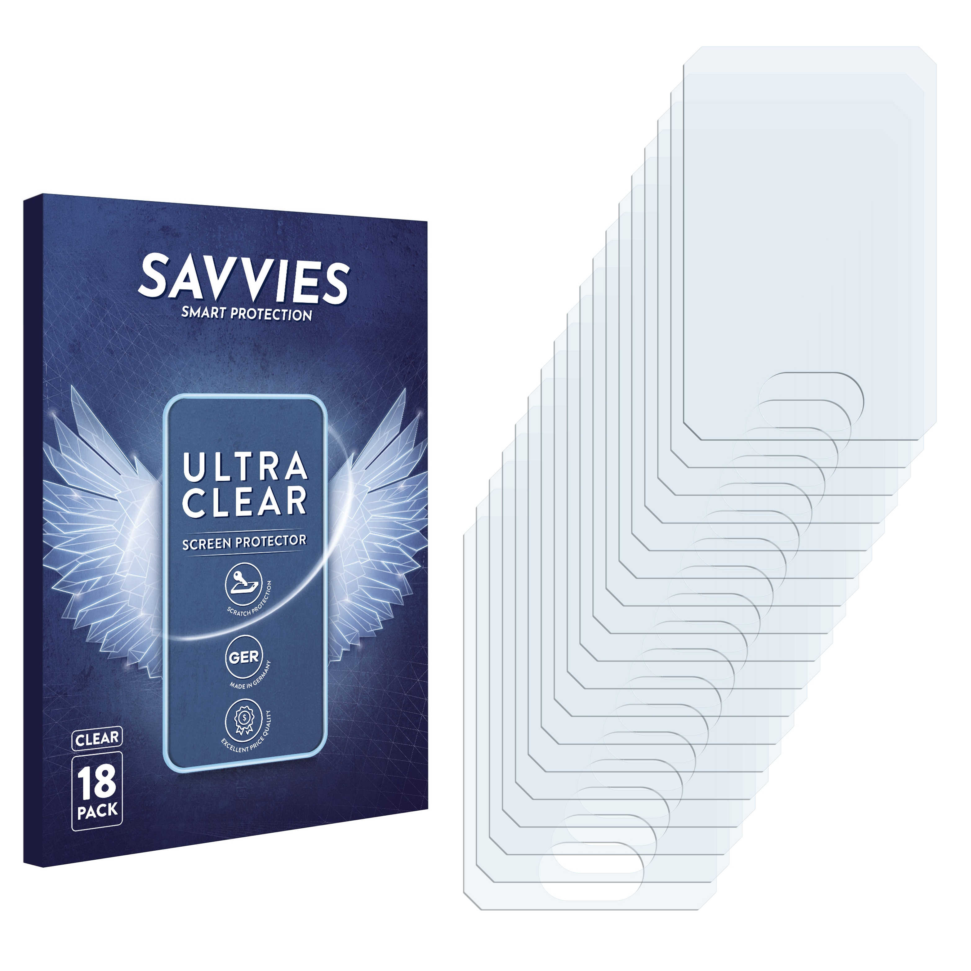 SAVVIES 18x klare Schutzfolie(für D0) Display Flyer