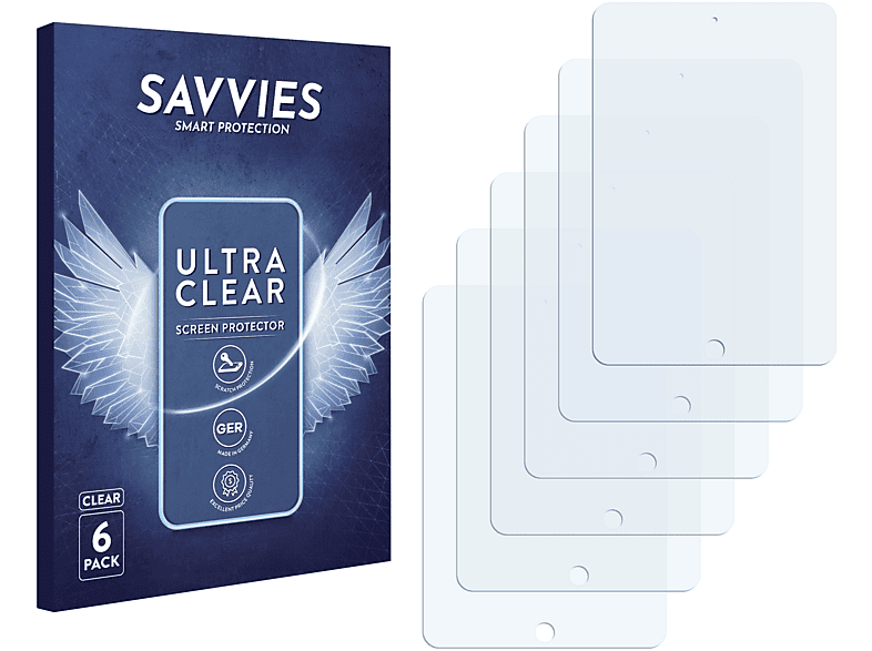 SAVVIES 6x klare Schutzfolie(für Apple iPad Mini 1 2012)