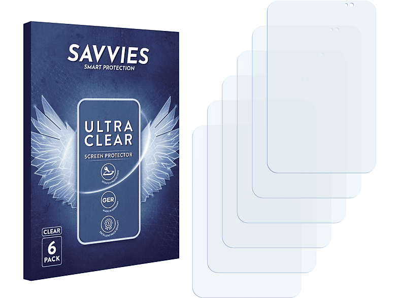 SAVVIES 6x klare Schutzfolie(für Samsung Galaxy Tab 7.0 P1000)