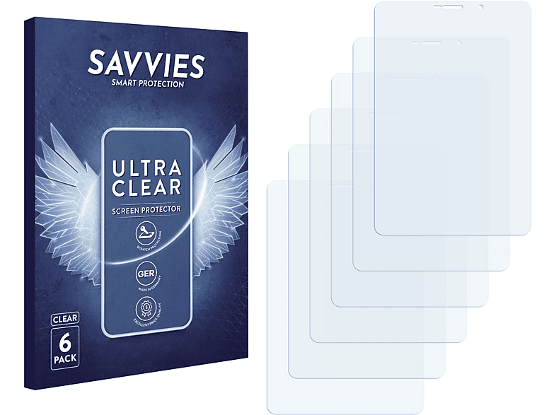 SAVVIES 6x klare Schutzfolie(für Samsung Galaxy Tab P6810) 7.7