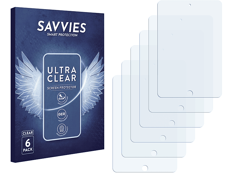 SAVVIES 6x klare Schutzfolie(für Apple iPad Mini 5 2019 (5. Gen.))