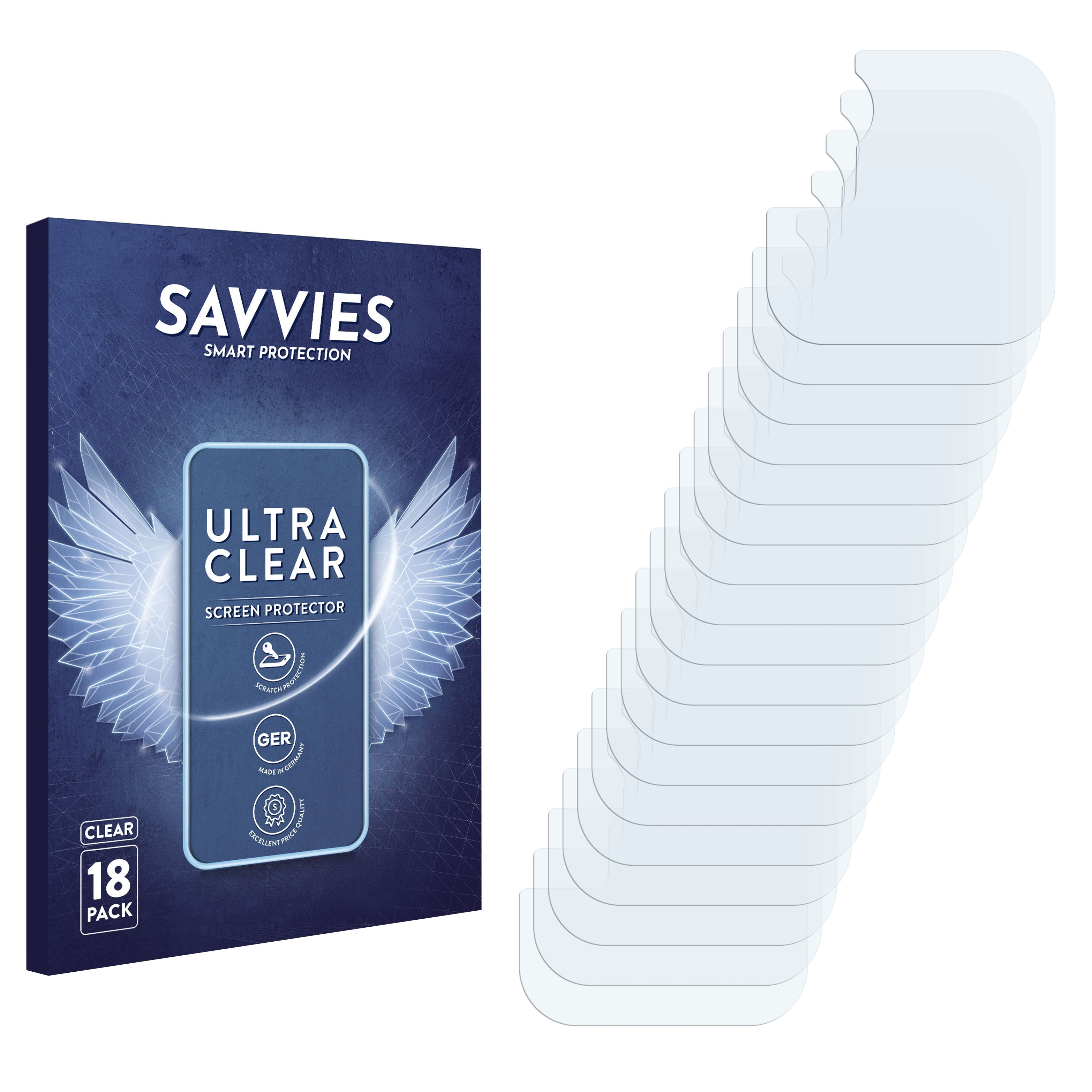 SAVVIES 18x klare Schutzfolie(für Huawei Pro) 20 Mate
