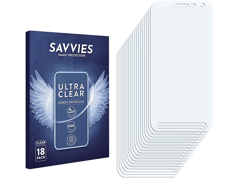 SAVVIES 18x Samsung klare Schutzfolie(für Galaxy S6 SM-G890A) Active