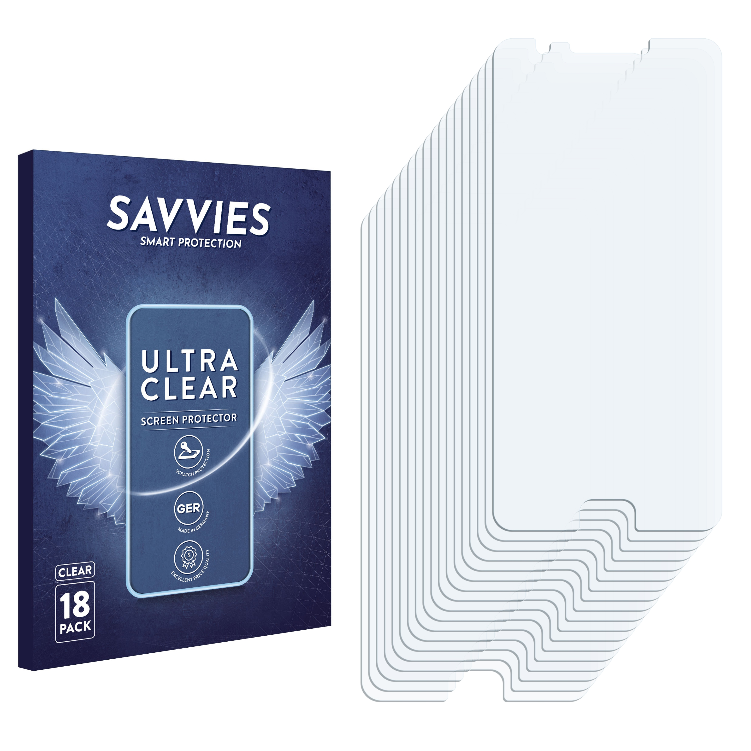 SAVVIES 18x klare Schutzfolie(für BLU Life X3) One