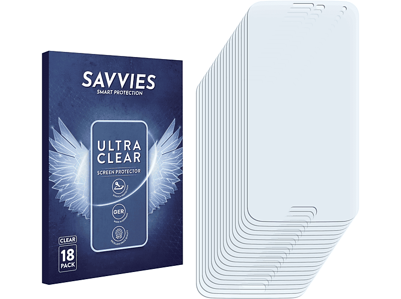 SAVVIES 18x klare Schutzfolie(für Samsung Galaxy S5 SM-G900I SM-G900F)