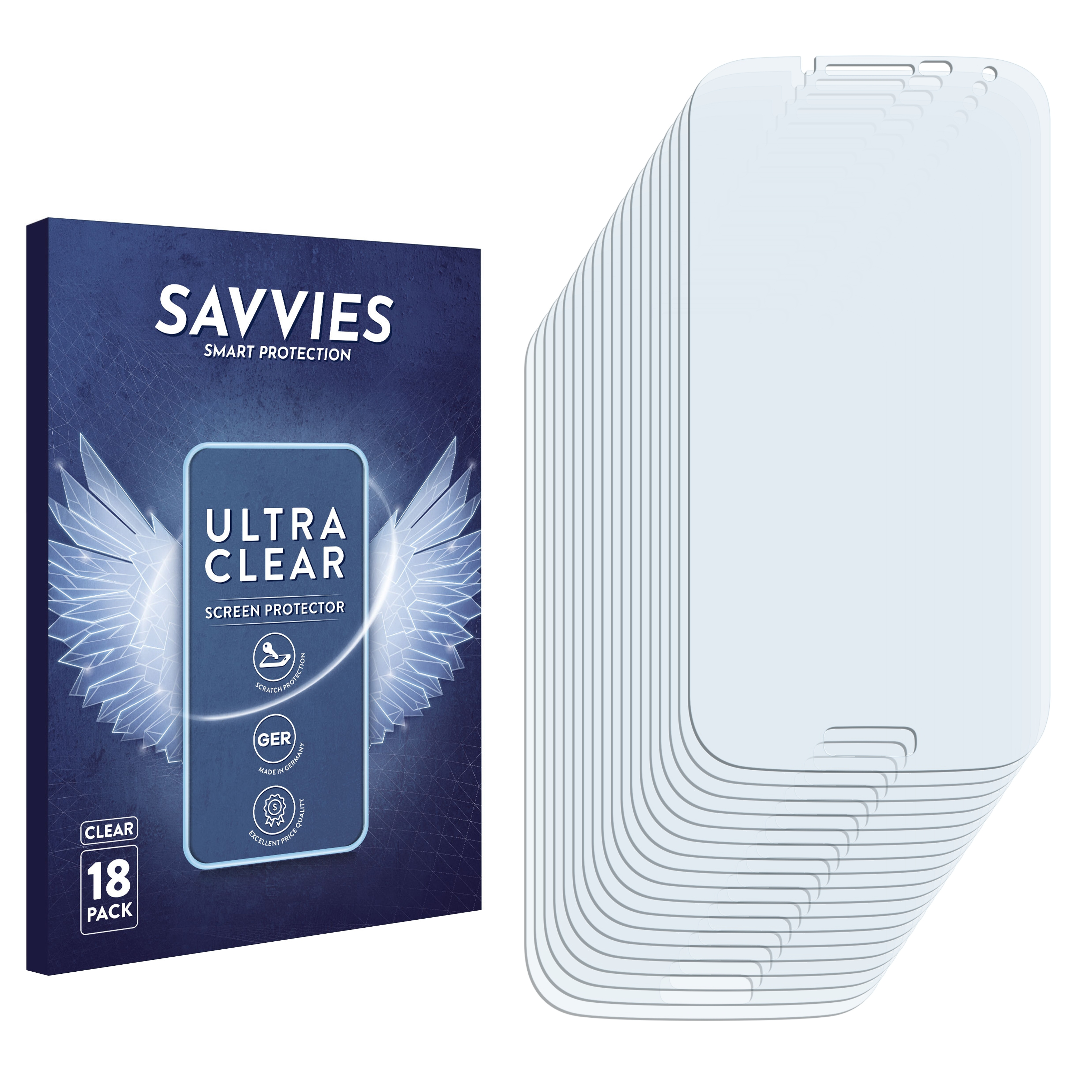 LTE Galaxy klare Samsung S4 SAVVIES 18x Schutzfolie(für I9505)