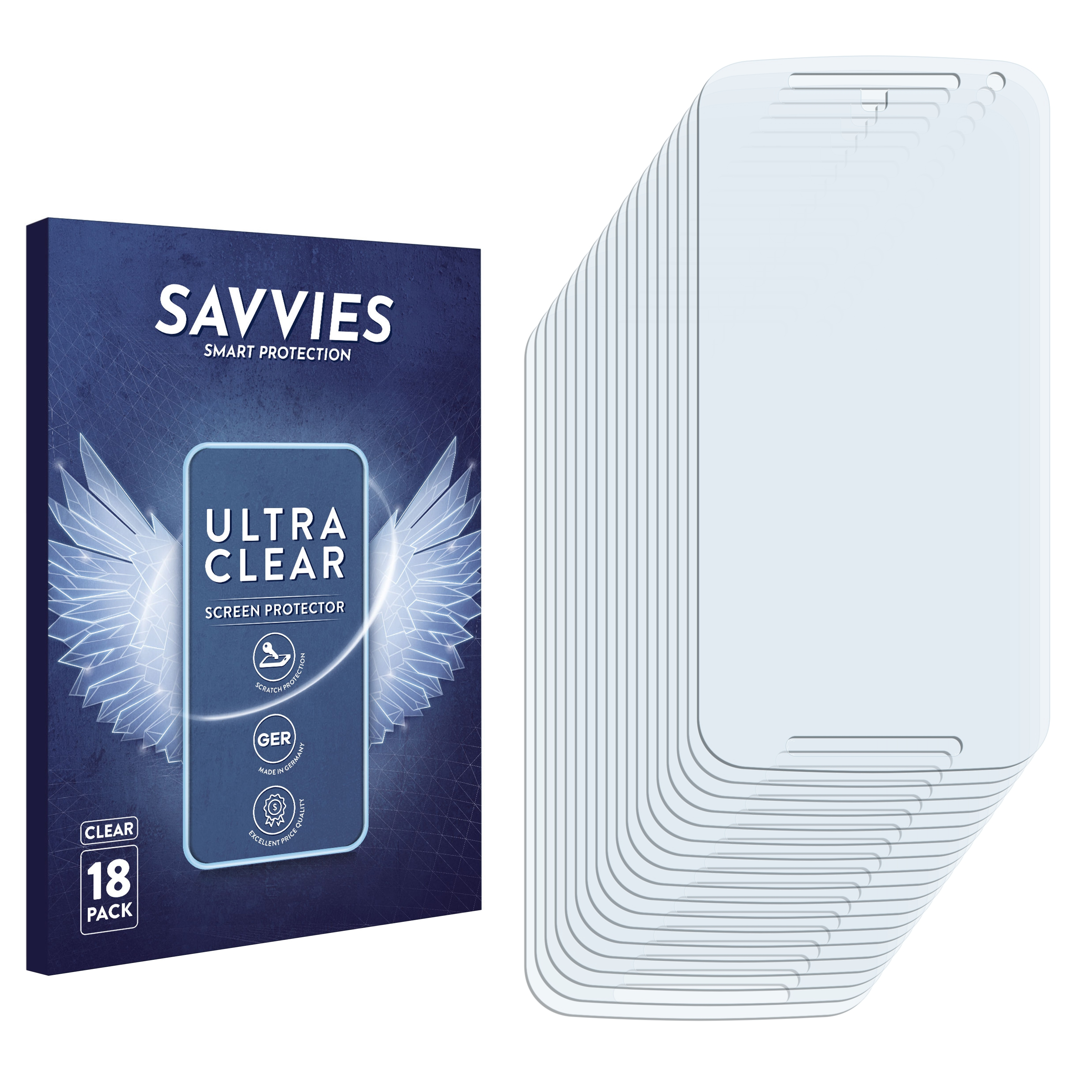 SAVVIES 18x Schutzfolie(für G 2nd Motorola Moto 2014) klare