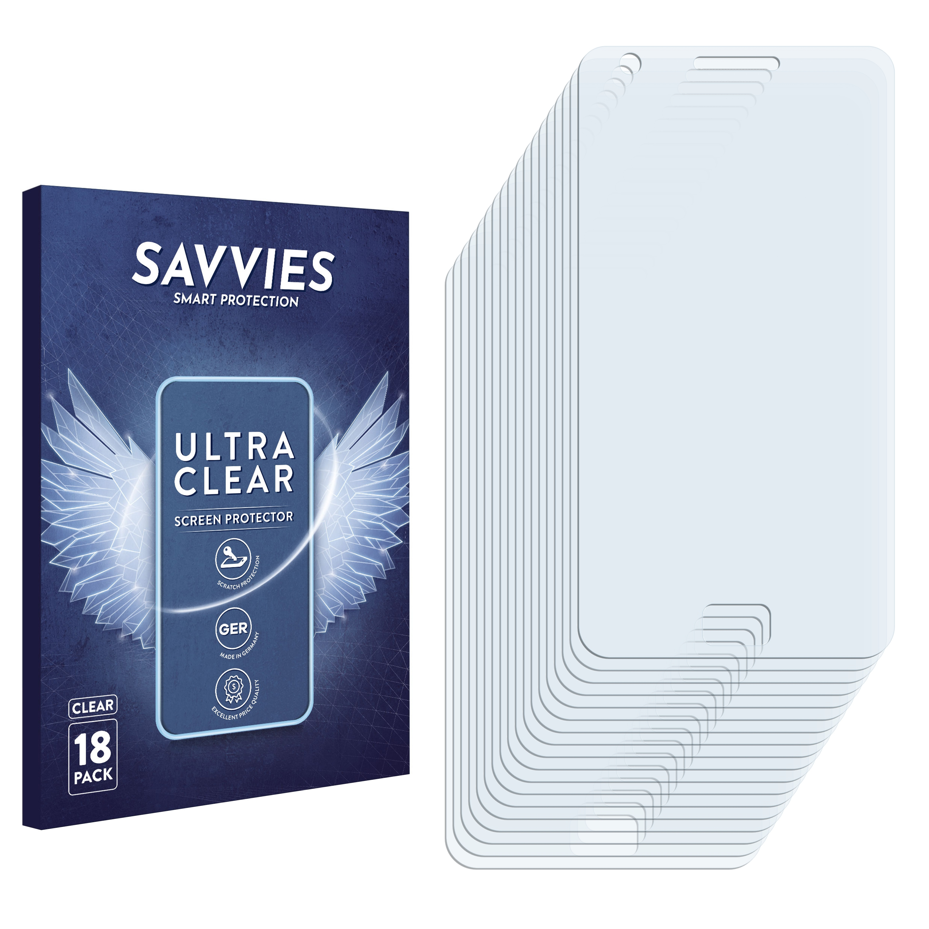 S2 klare SAVVIES 18x I9100G) Samsung G Schutzfolie(für Galaxy