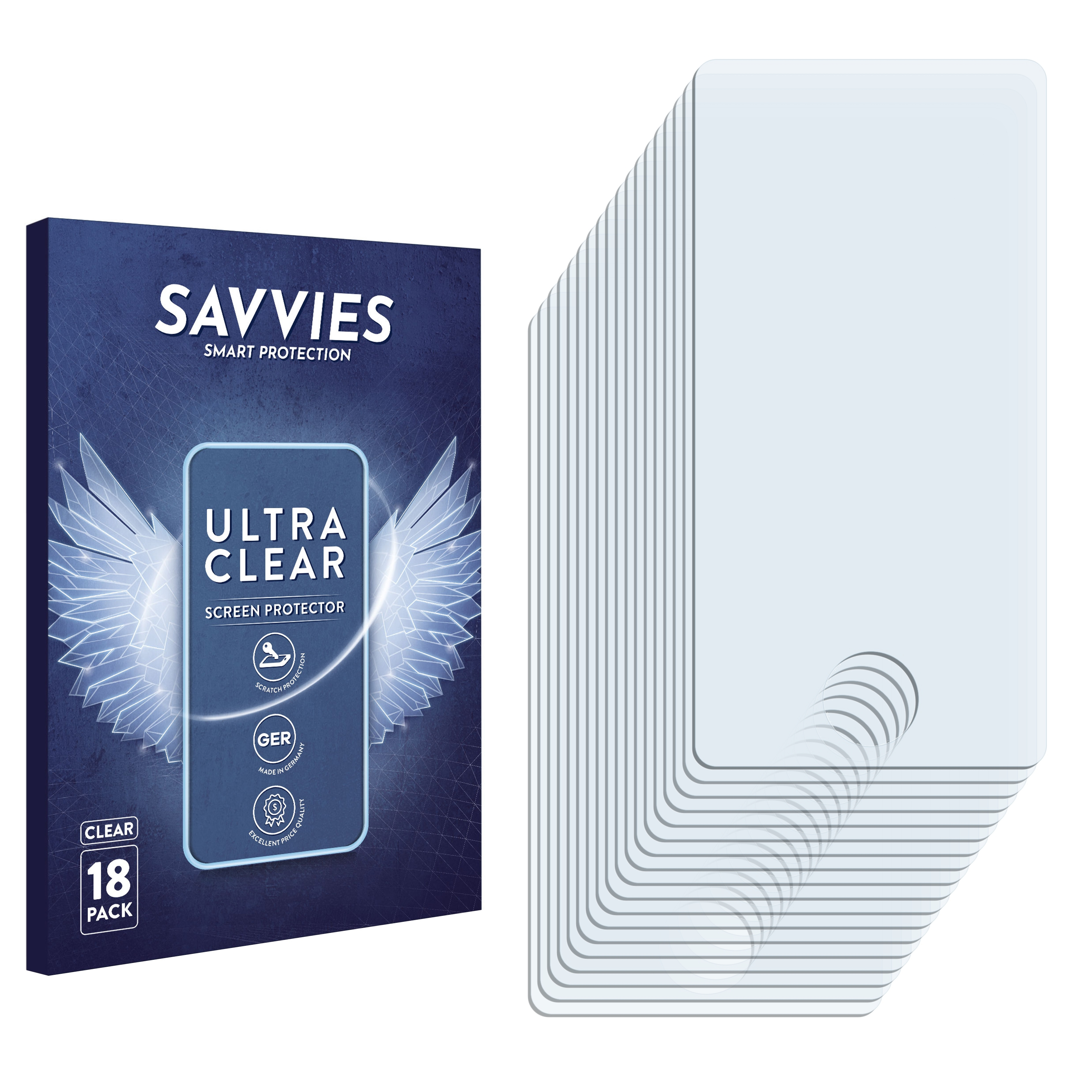 SAVVIES 18x klare Schutzfolie(für Apple 2012 (7. Gen.)) nano iPod