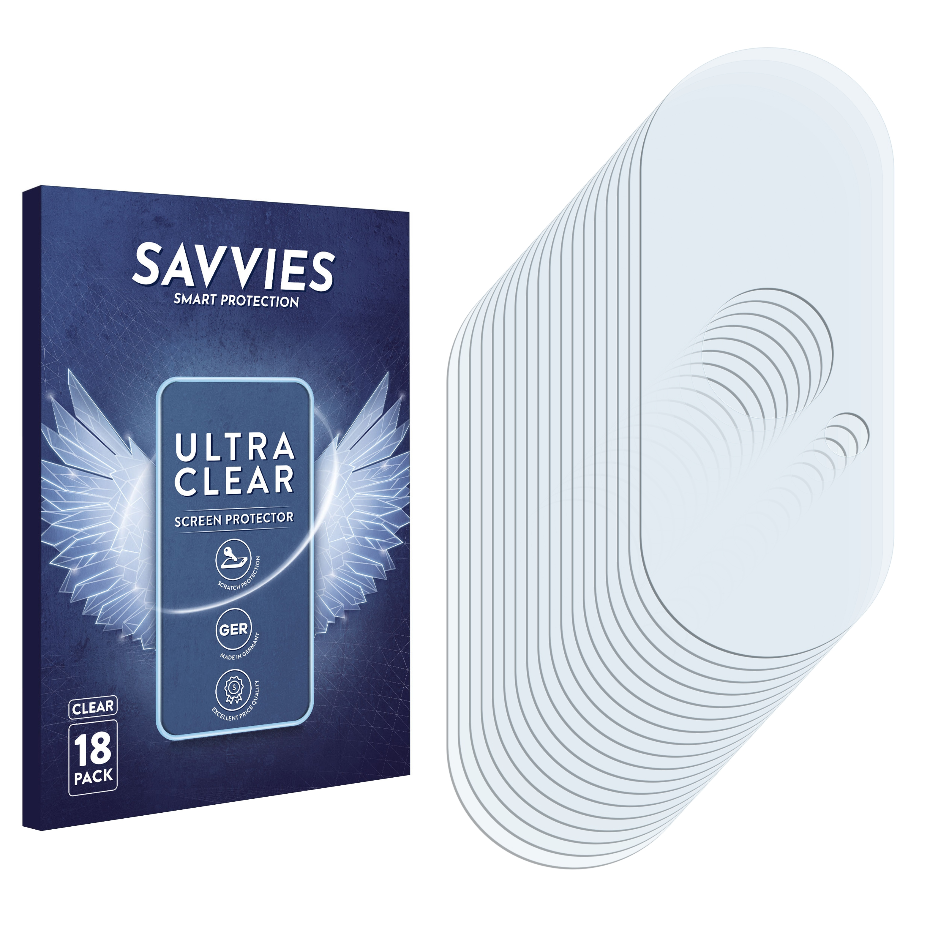 SAVVIES 18x klare Schutzfolie(für Apple X) iPhone
