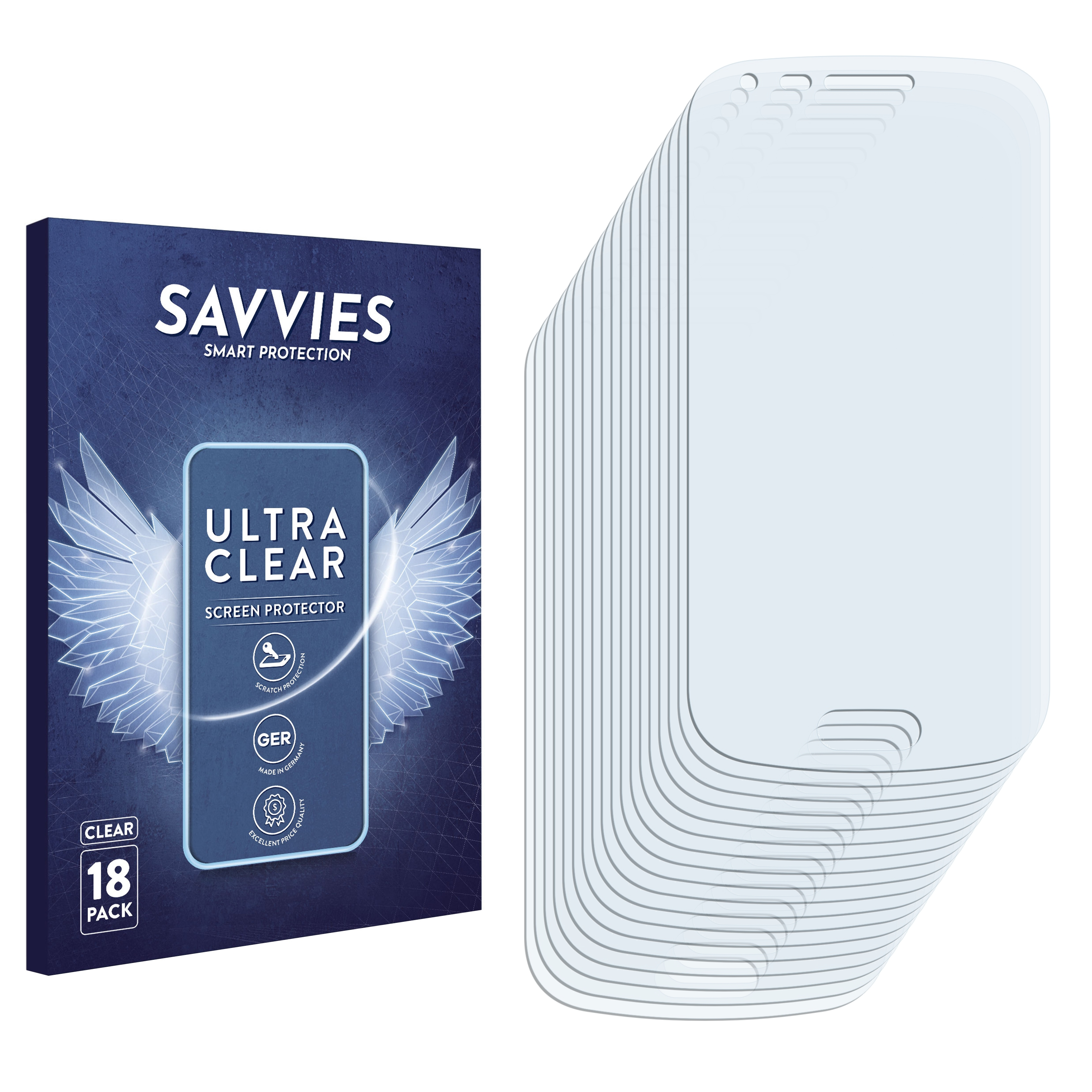 SAVVIES 18x klare Schutzfolie(für Samsung Trend S7580) Plus Galaxy