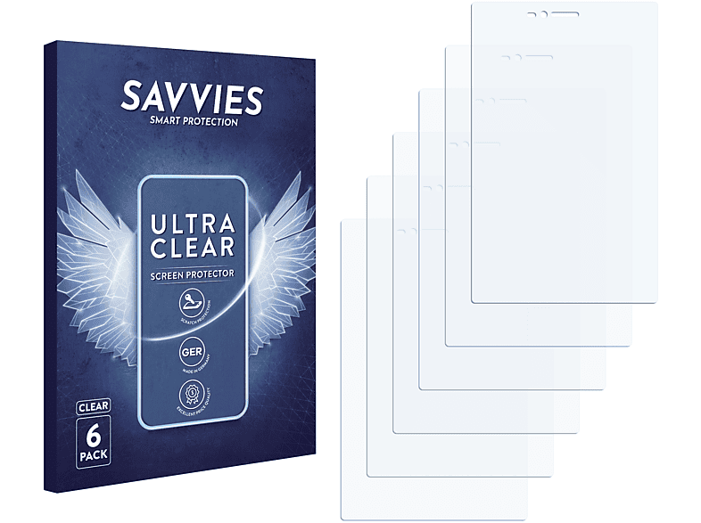 SAVVIES 6x klare Schutzfolie(für Prestigio MultiPad 4 Diamond 7.0)