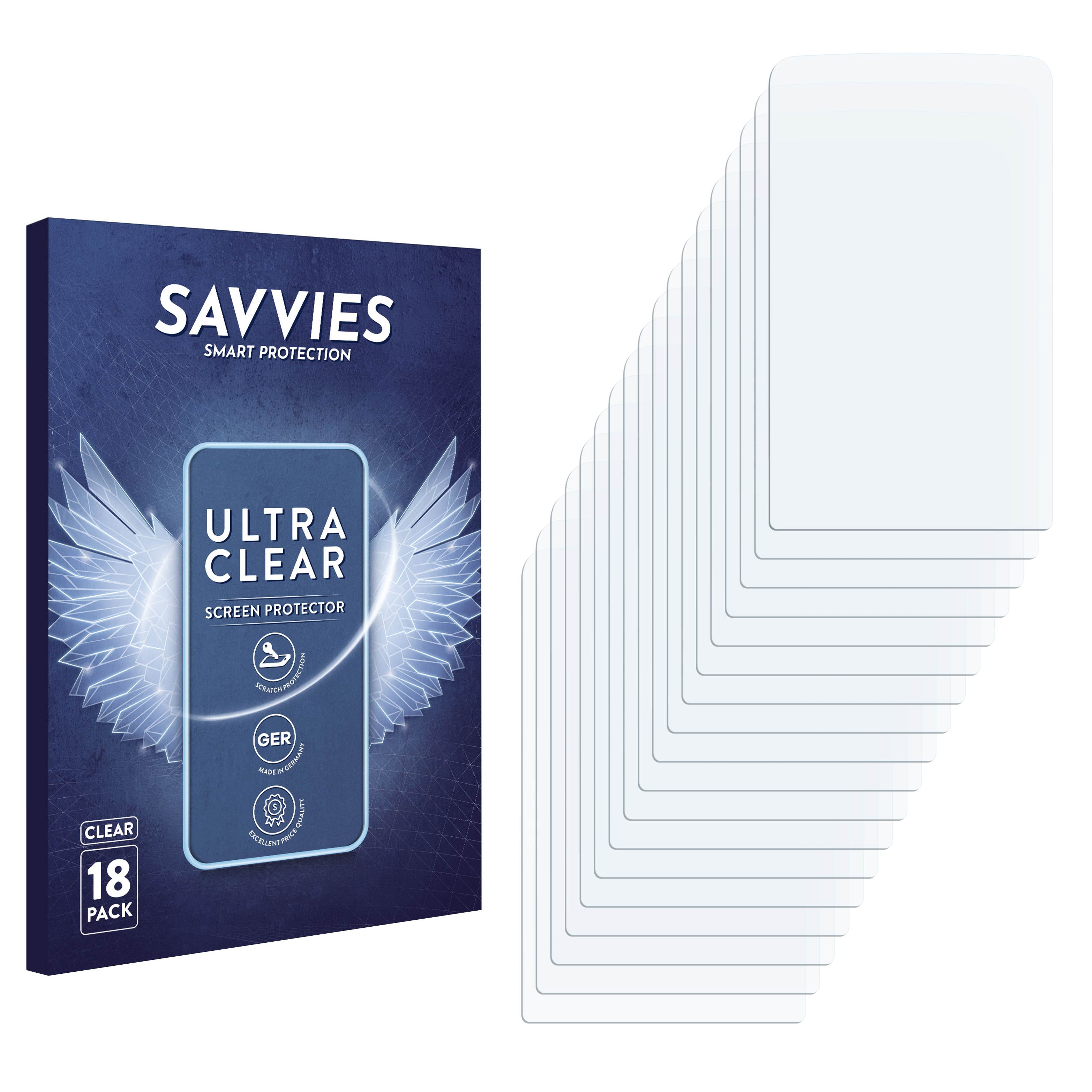 SAVVIES 18x klare Schutzfolie(für Garmin Vivosport)