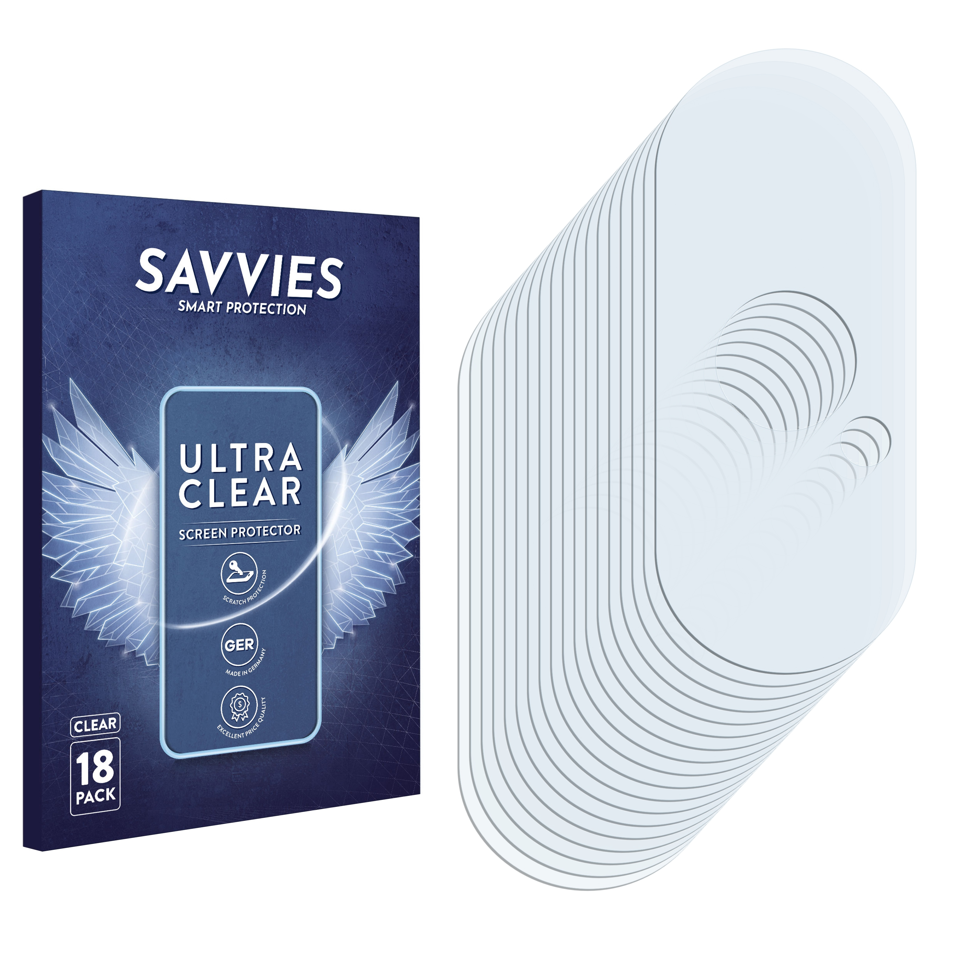 SAVVIES 18x klare Schutzfolie(für Apple Xs Max) iPhone