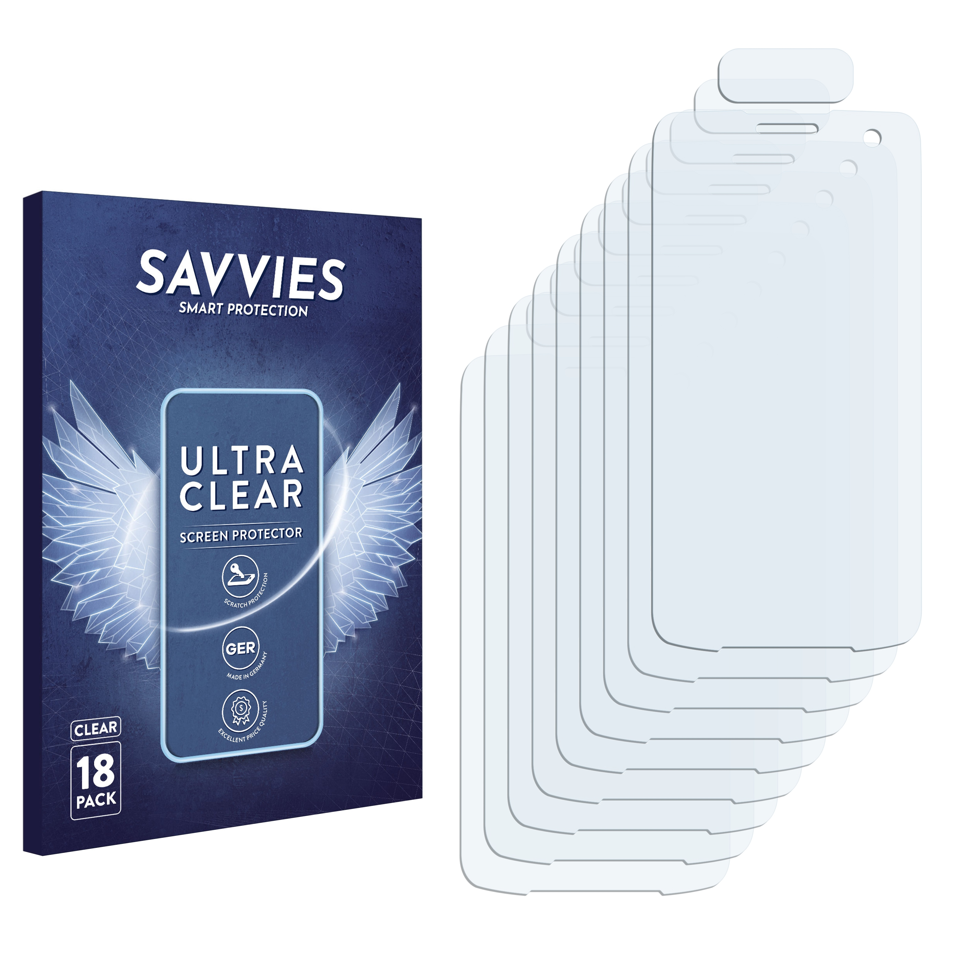 SAVVIES EA500P klare Unitech Plus) Schutzfolie(für 18x