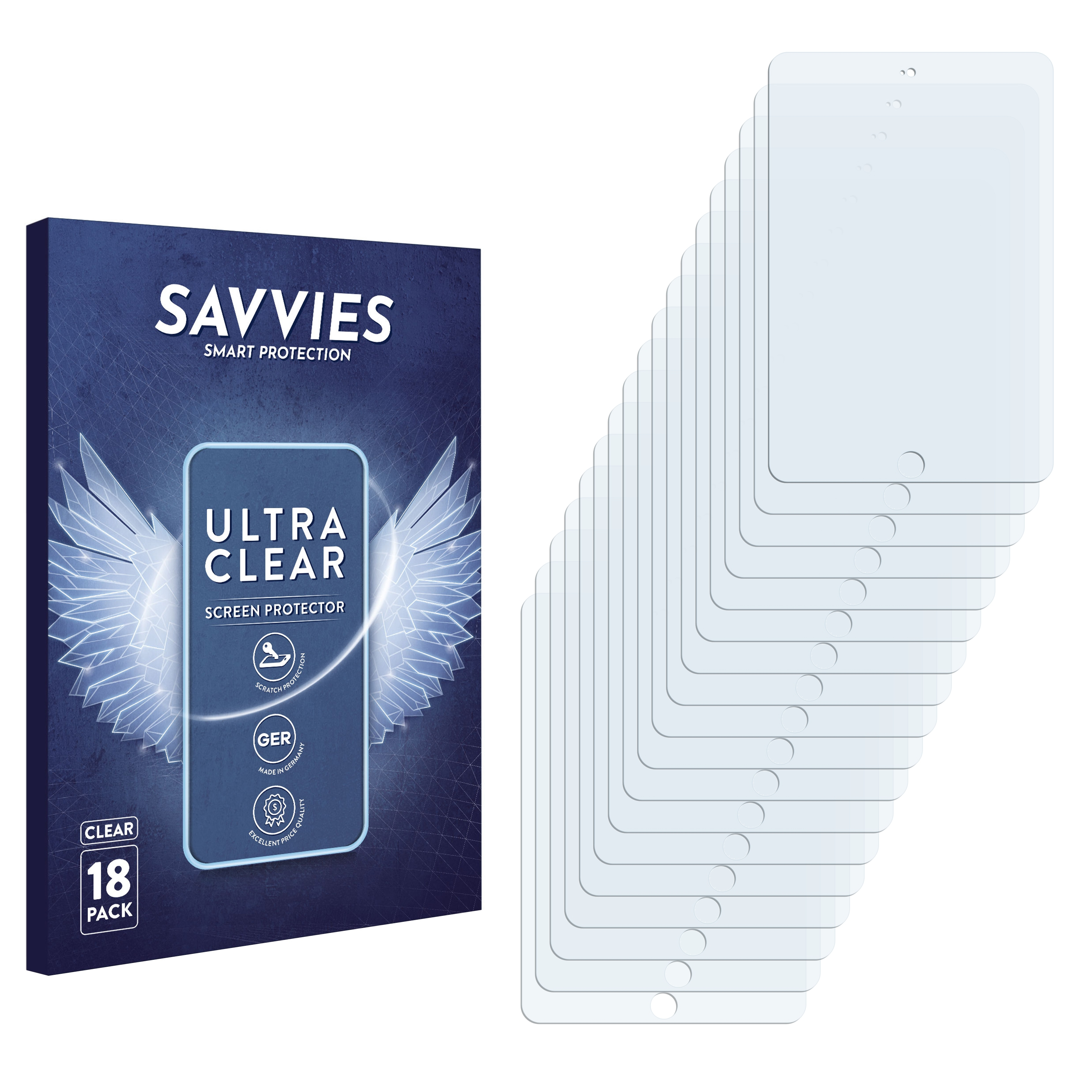 klare 2015) 18x SAVVIES Mini 4 iPad Schutzfolie(für Apple