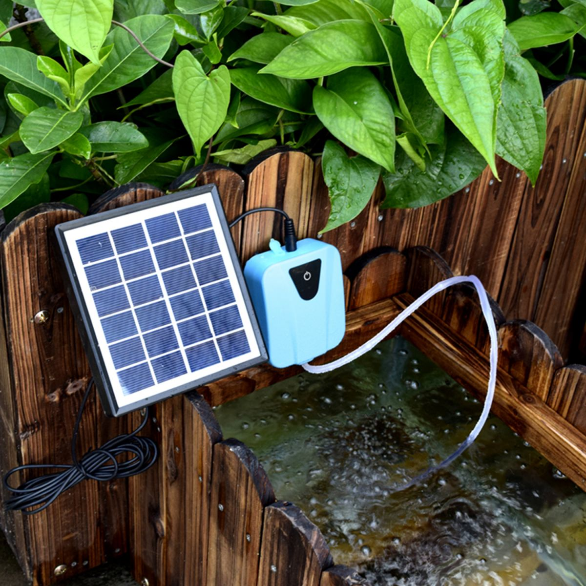 DEDOM Sauerstoffpumpe,Solarmodul,Teichbelüfter Luftpumpe,für Teich Blau Garten Aquarium Belüftungspumpe