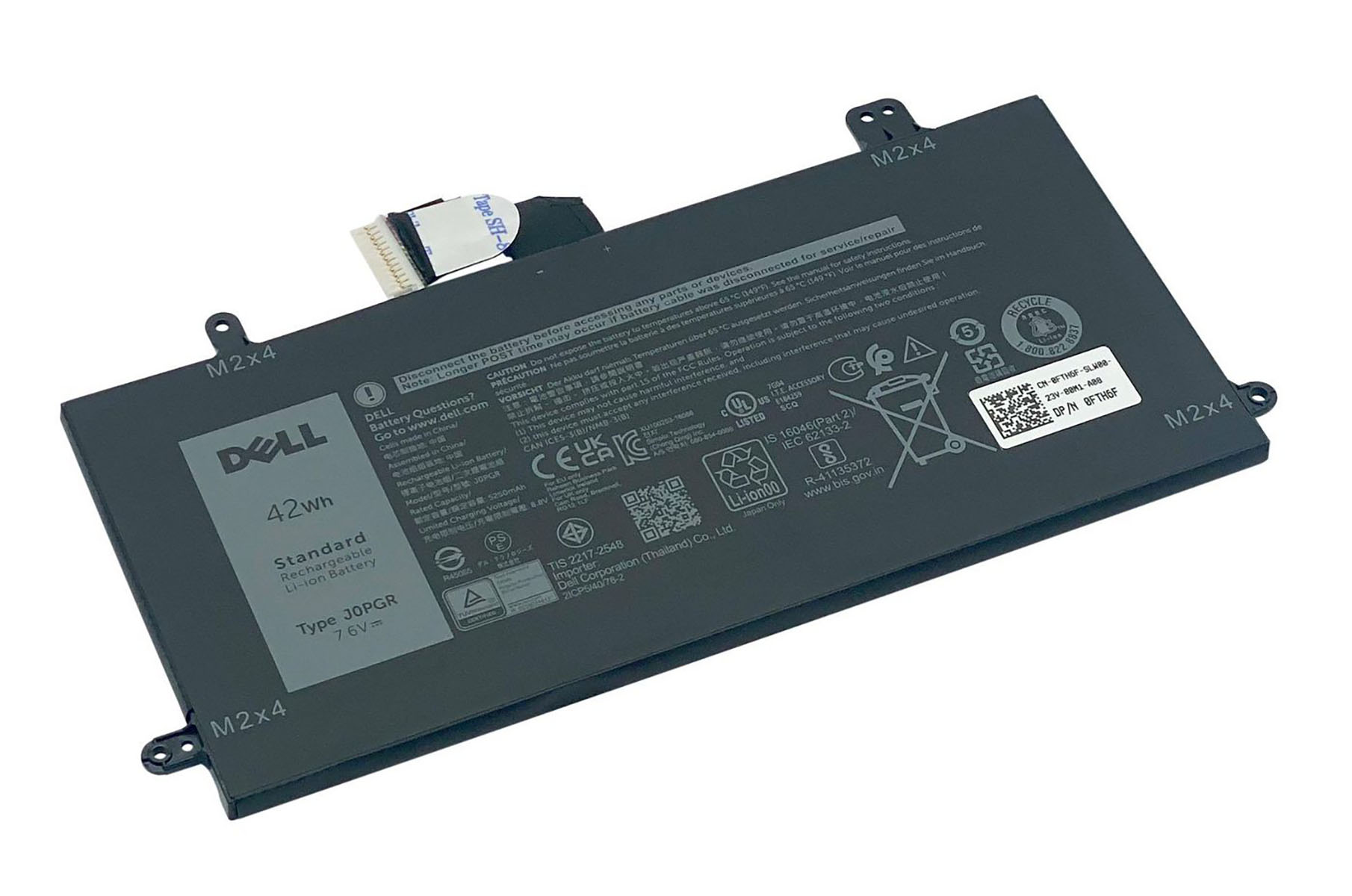 Dell Li-Pol, 7.6 Li-Pol Akku Latitude DELL Notebookakku, mAh für 2-in-1 5285 Volt, Original 5500
