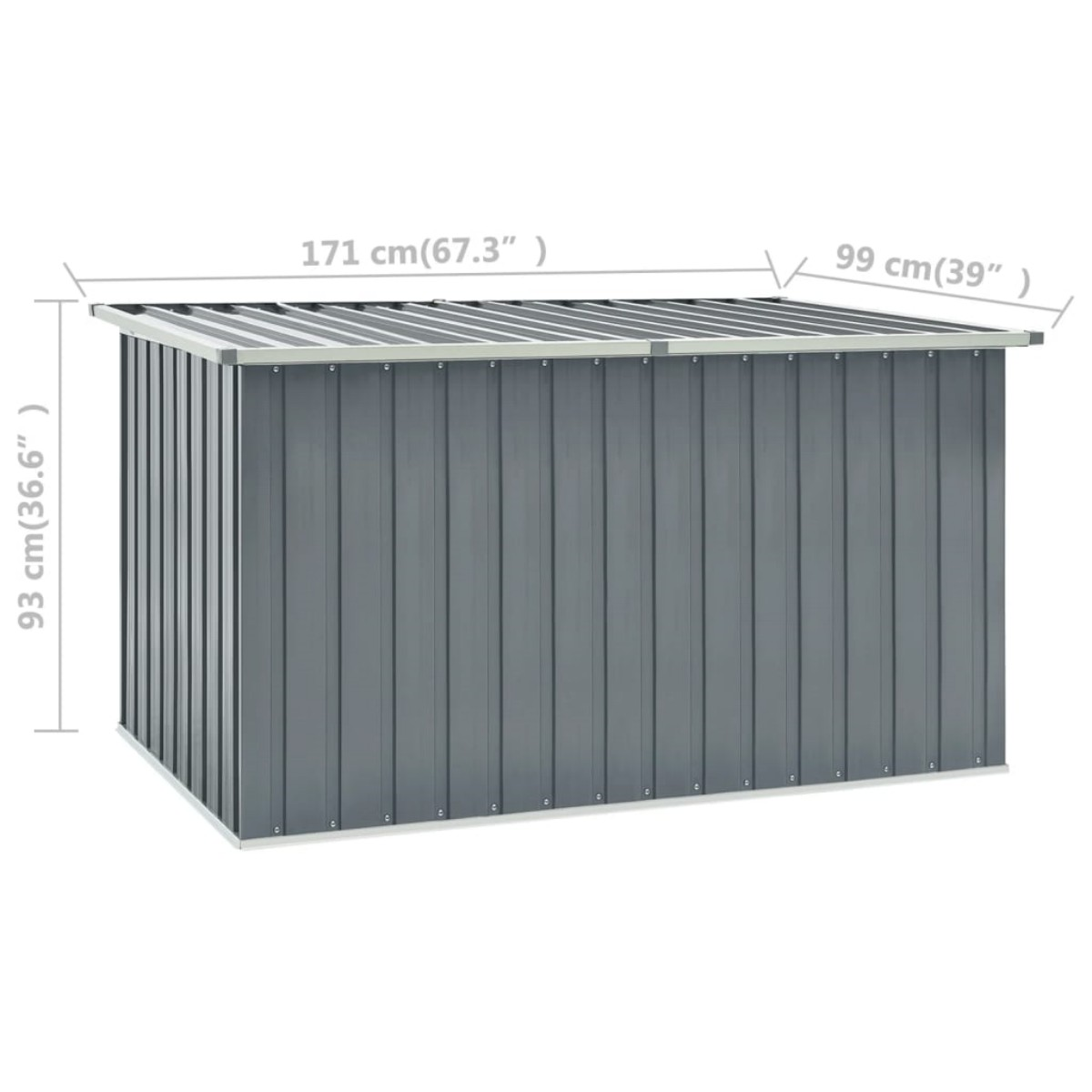 Aufbewahrungsbox xl-46270 für Garten, DOTMALL Grau den