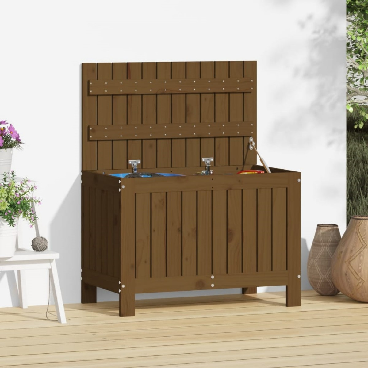 DOTMALL xl-823825 Aufbewahrungsbox Honigbraun für den Garten