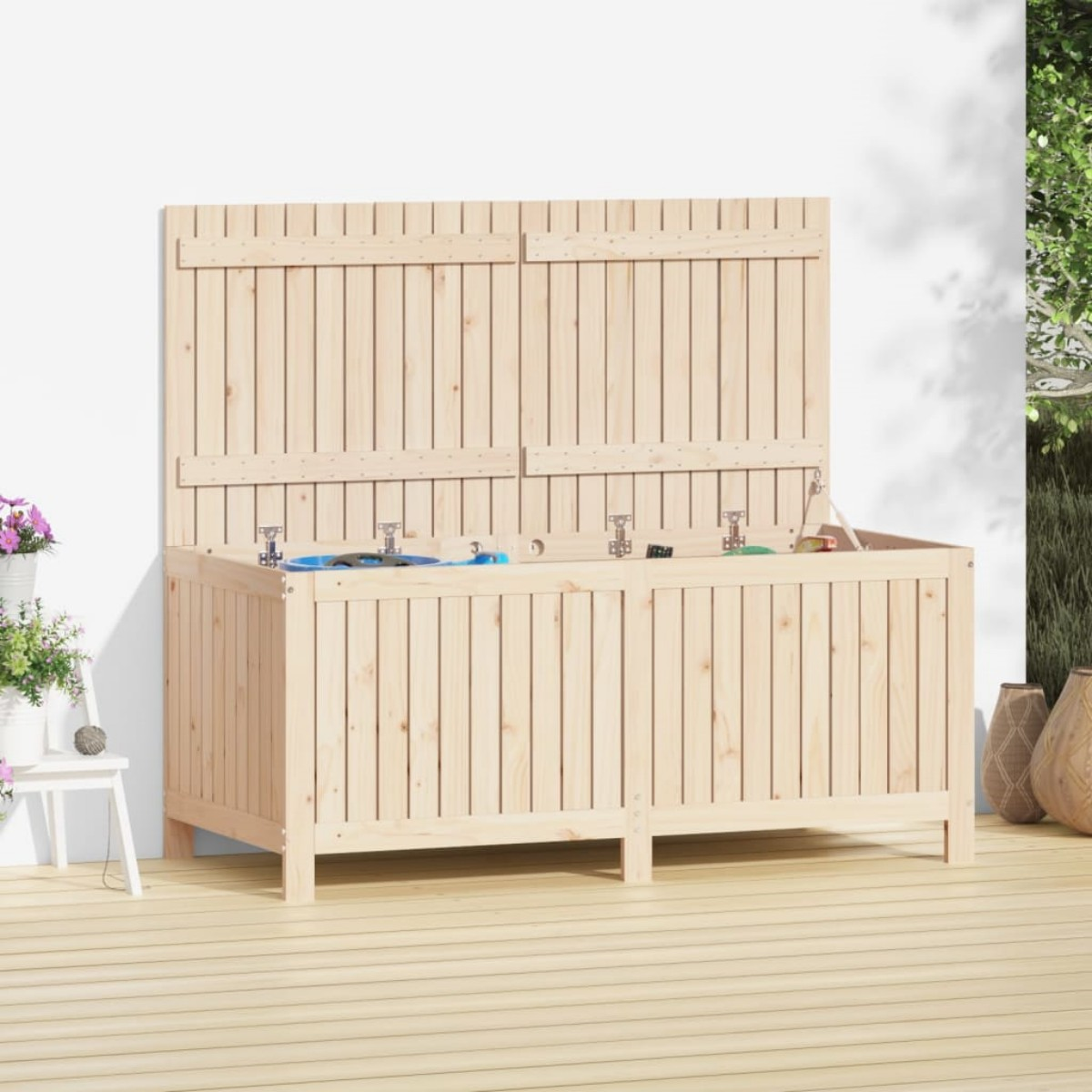 DOTMALL den Aufbewahrungsbox Holzfarbe xl-823850 für Garten,