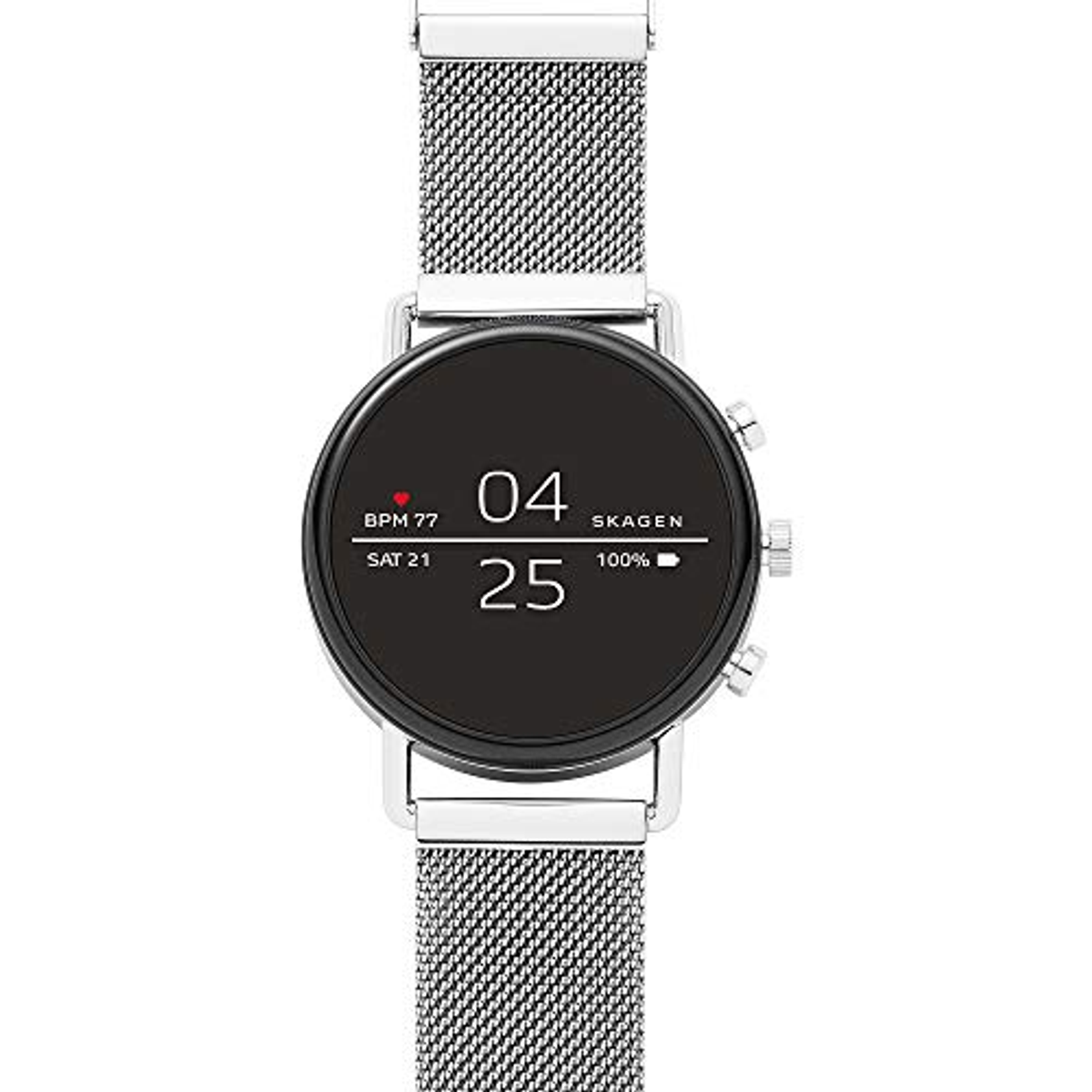 SKAGEN Smartwatch mm, 185 Silver/Black Skagen SKT5102 silicone, Edelstahl Smartwatch