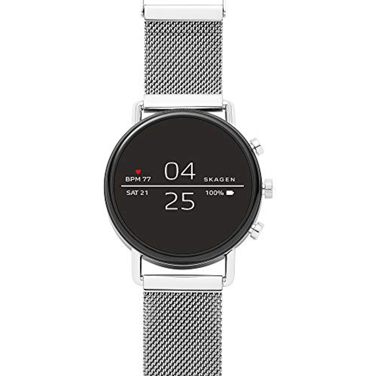 SKAGEN Smartwatch Skagen Silver/Black 185 Edelstahl Smartwatch silicone, SKT5102 mm