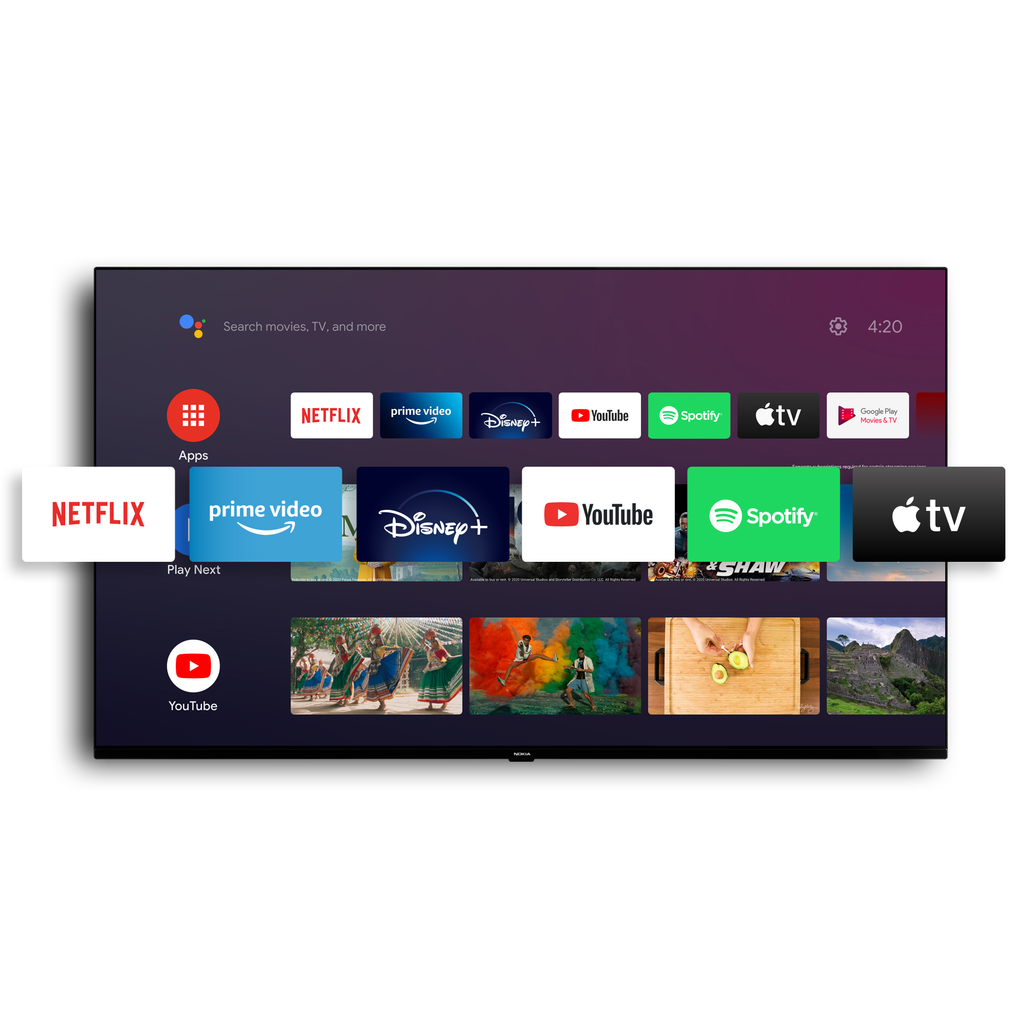 NOKIA UN43GV310 LED cm, SMART 4K, TV, Zoll Android) / (Flat, 109 UHD TV 43