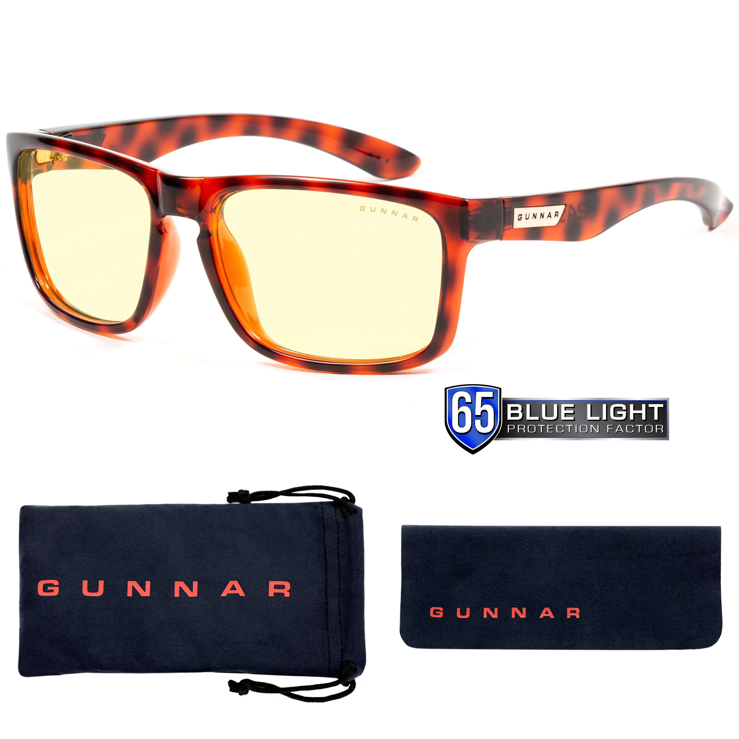 Gaming GUNNAR UV-Schutz, Tortoise Rahmen, Intercept, Amber Premium, Brille Tönung, Blaulichtfilter,