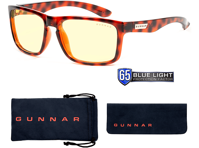 GUNNAR Amber UV-Schutz, Tönung, Premium, Gaming Tortoise Intercept, Blaulichtfilter, Brille Rahmen,