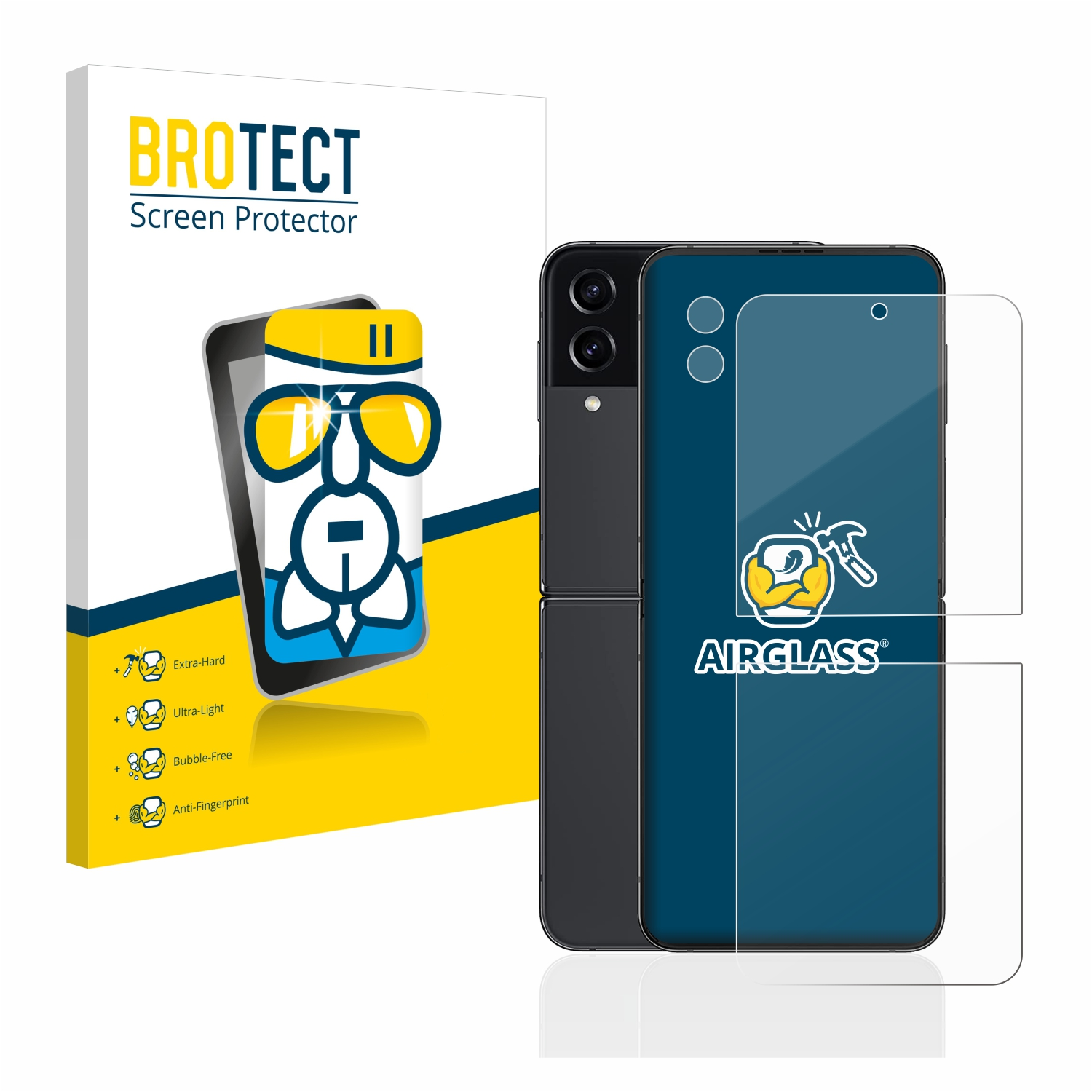 klare Z BROTECT Galaxy Airglass 4) Samsung Flip Schutzfolie(für