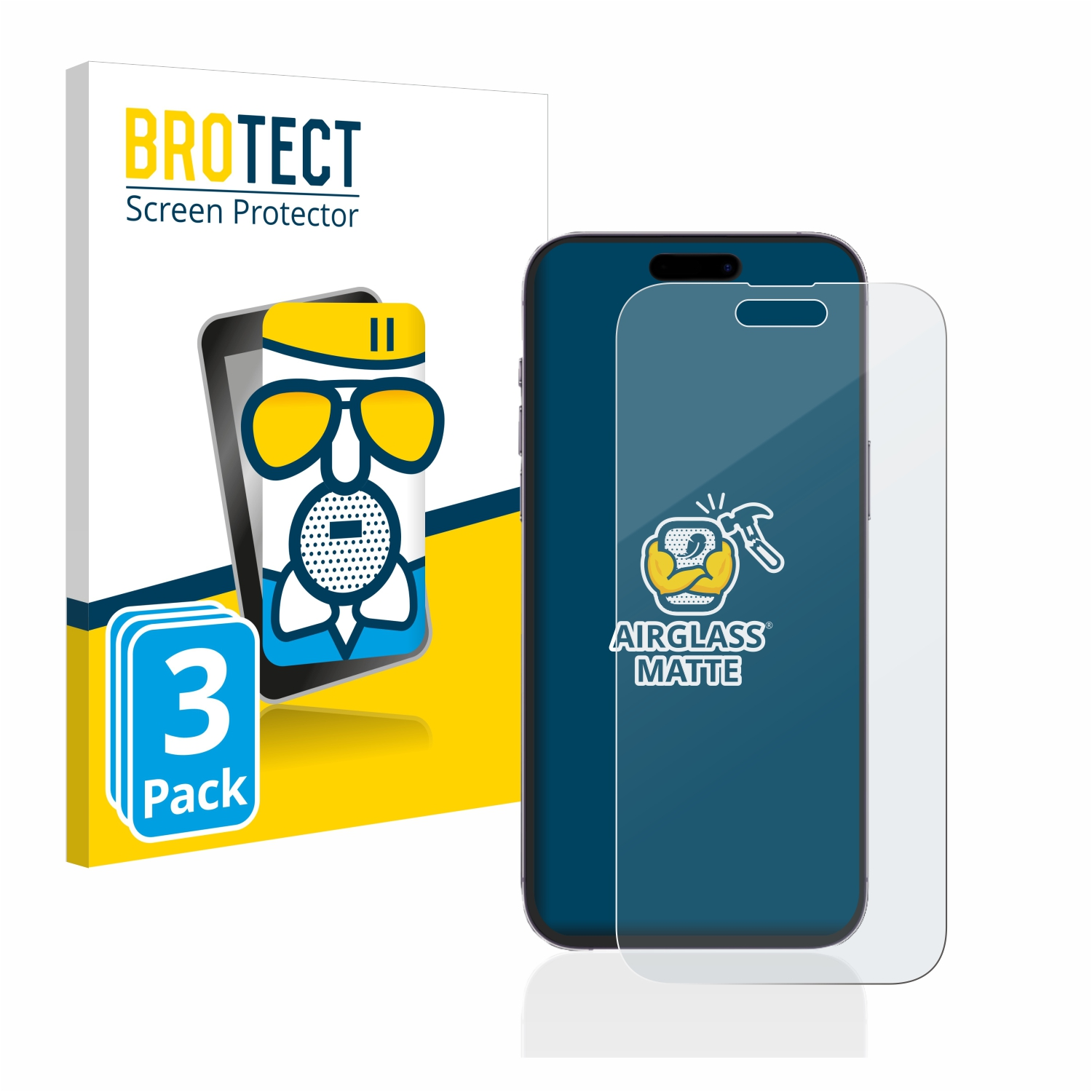 BROTECT 3x Airglass iPhone 14 Pro Apple Max) Schutzfolie(für matte