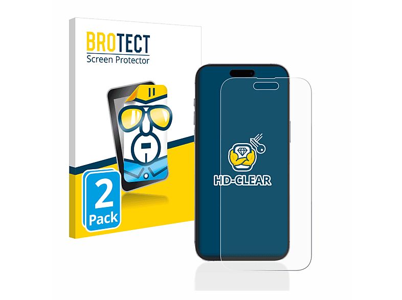 BROTECT 2x klare Schutzfolie(für Apple iPhone 14 Pro Max)
