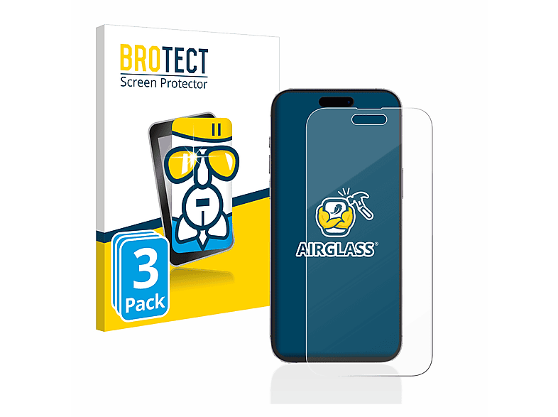 BROTECT 3x Airglass klare iPhone Pro Schutzfolie(für 14 Apple Max)
