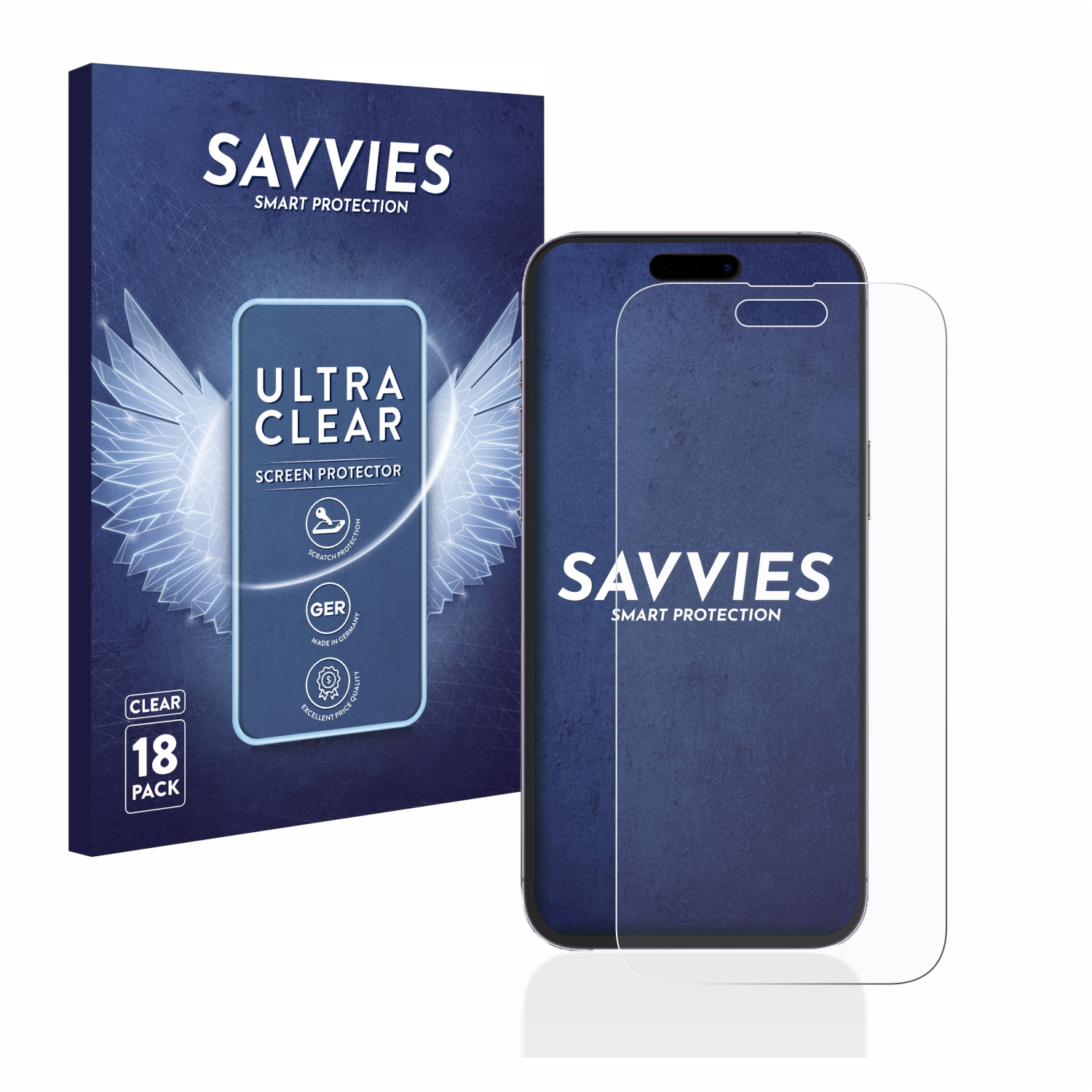 SAVVIES 18x klare Max) Apple iPhone Schutzfolie(für Pro 14