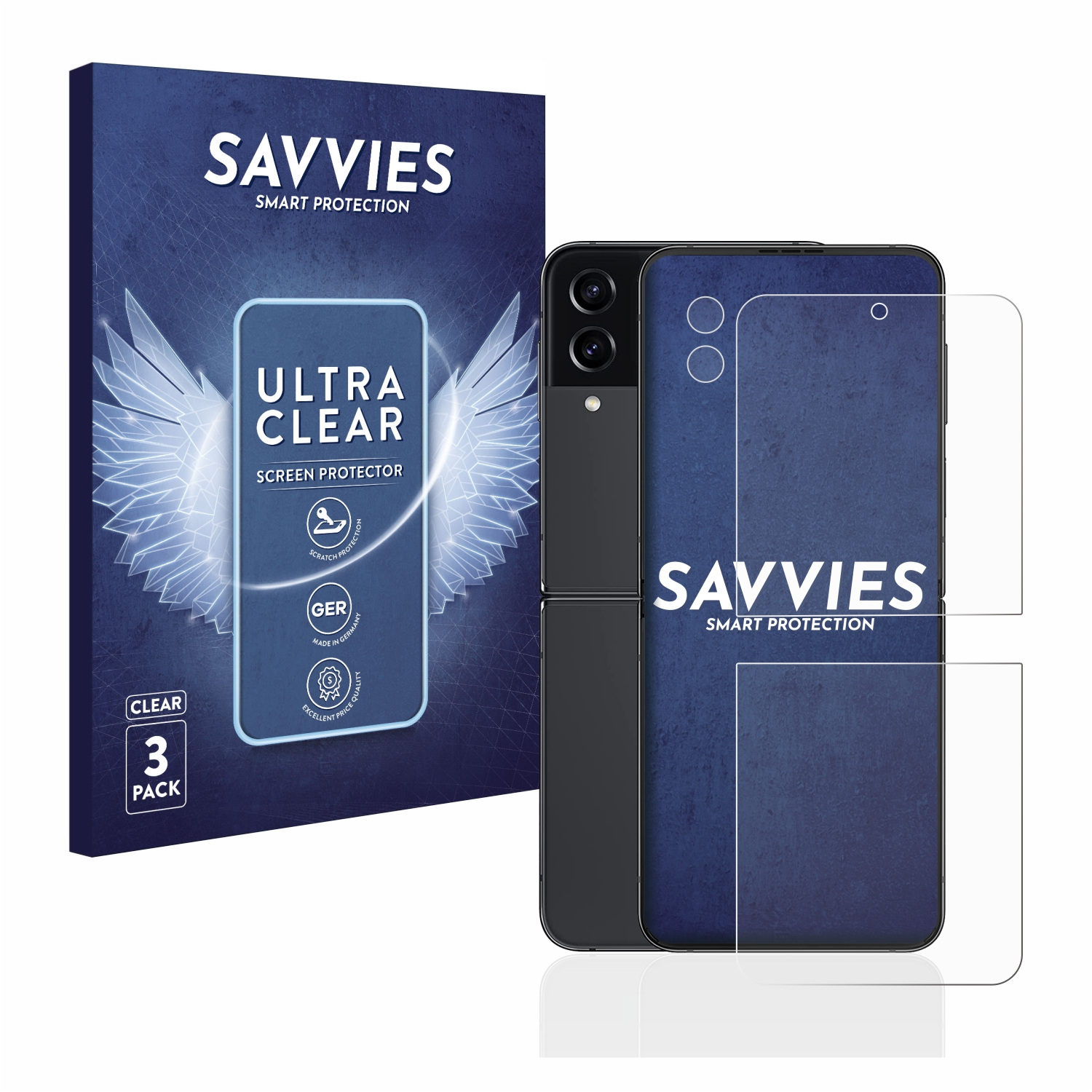 SAVVIES 6x klare Schutzfolie(für Samsung Flip Z Galaxy 4)