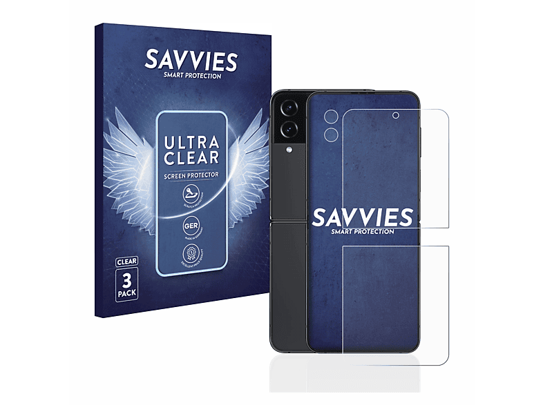 SAVVIES 6x klare Schutzfolie(für Samsung Galaxy Z Flip 4)